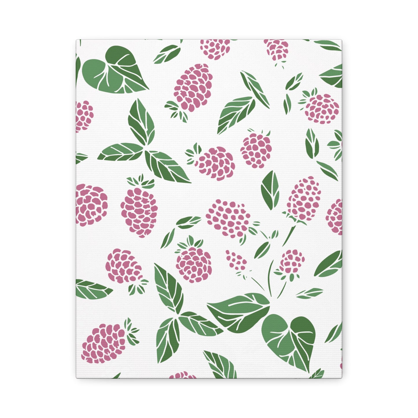 Pink Berry Canvas Wall Art Print - Multiple Sizing Options - Pink & White Art Canvas, Raspberry Print Decor, Gift for her