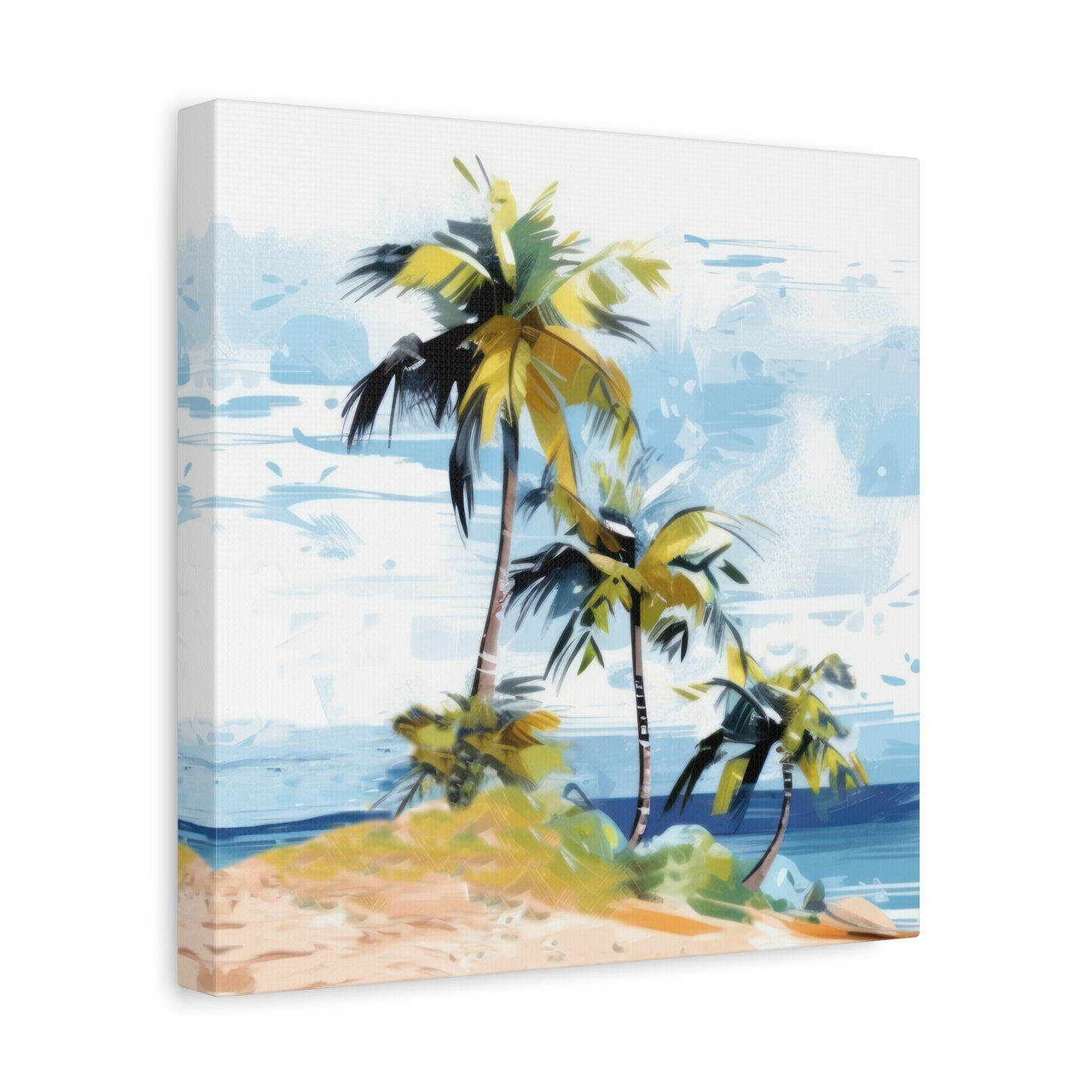 Tropical Retreat Canvas Wall Art Print - Multiple Sizing Options - Tropical Canvas Print, Coastal Wall Art, Beach Decor, Palm Tree Artwork