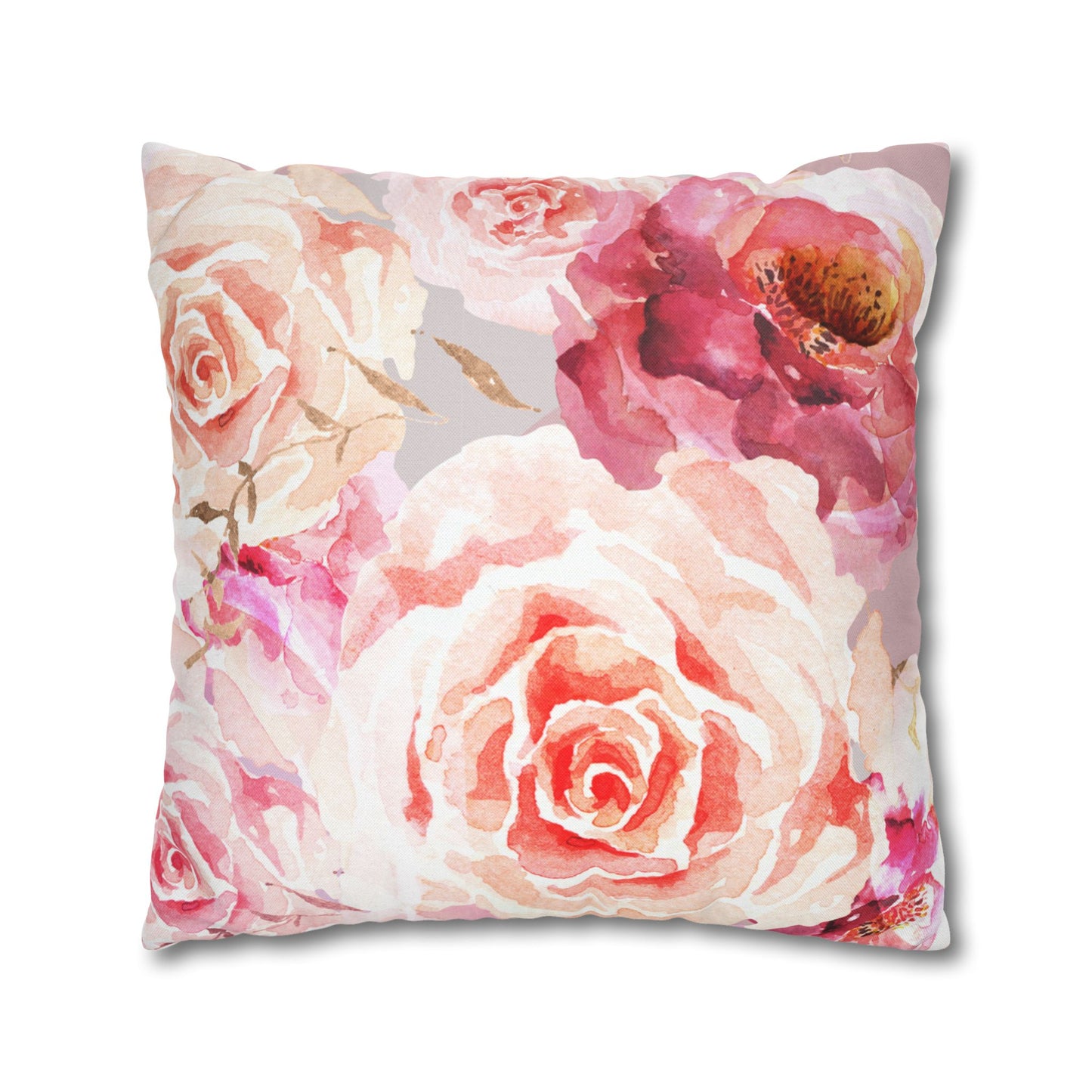 Bohemian Rose Printed Square Pillow Cover (no insert) - Multiple Sizes (14"x14", 16"x16", 18"x18", 20"x20"), Includes zipper closure