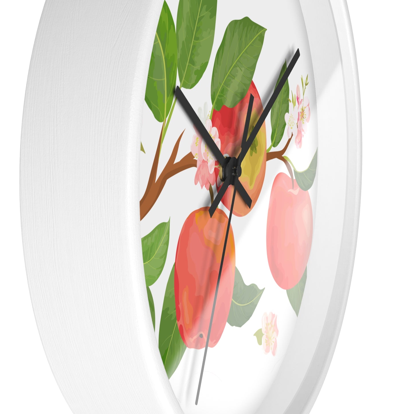 Apple Harvest Wall Clock - Select from Black, White or Natural Wood Color