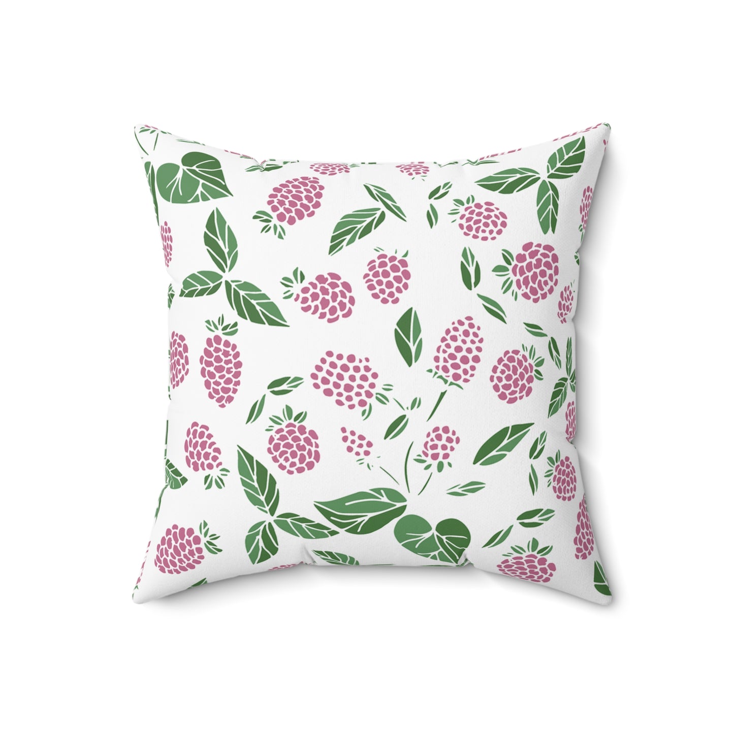 Pink Berry Printed Square Pillow Cover with Insert - Multiple Sizes (14"x14", 16"x16", 18"x18", 20"x20"), Includes insert and zipper closure