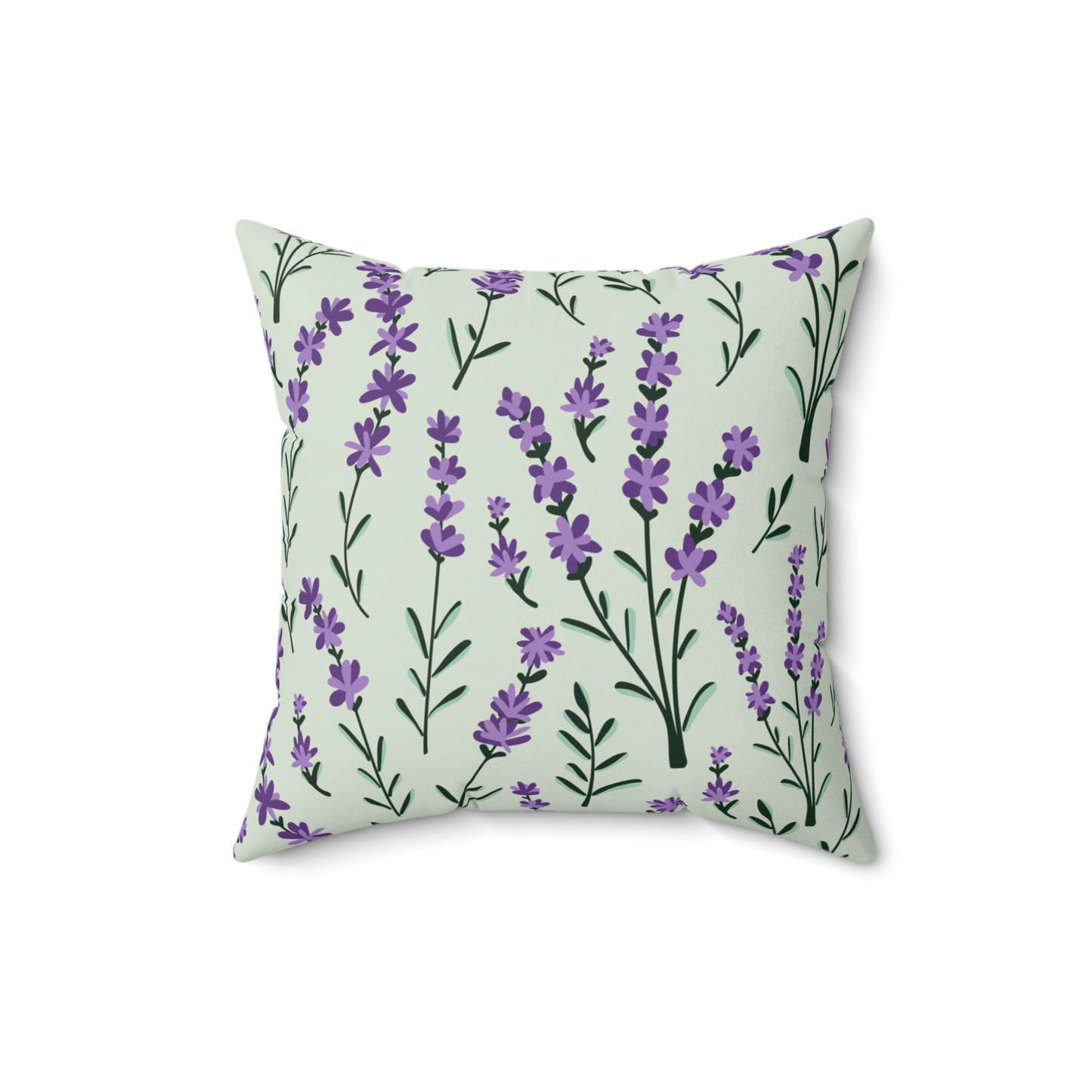 Lavender Sage Printed Square Pillow Cover with Insert - Multiple Sizes (14"x14", 16"x16", 18"x18", 20"x20"), Includes insert and zipper closure