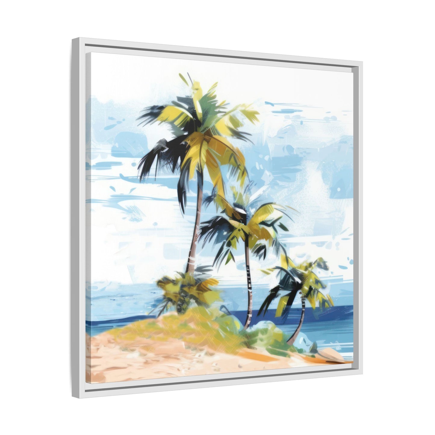Tropical Retreat Framed Matte Canvas Art - Multiple Frame Colors & Size Options