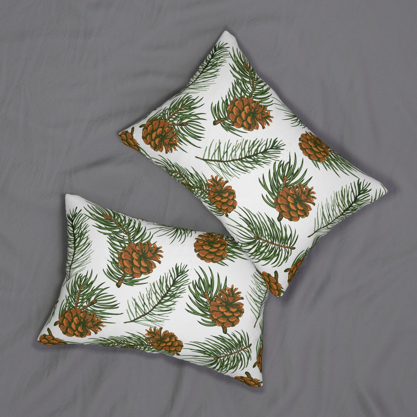 Needles & Cones Printed Lumbar Pillow with Insert (20" x 14") - Includes insert and zipper closure