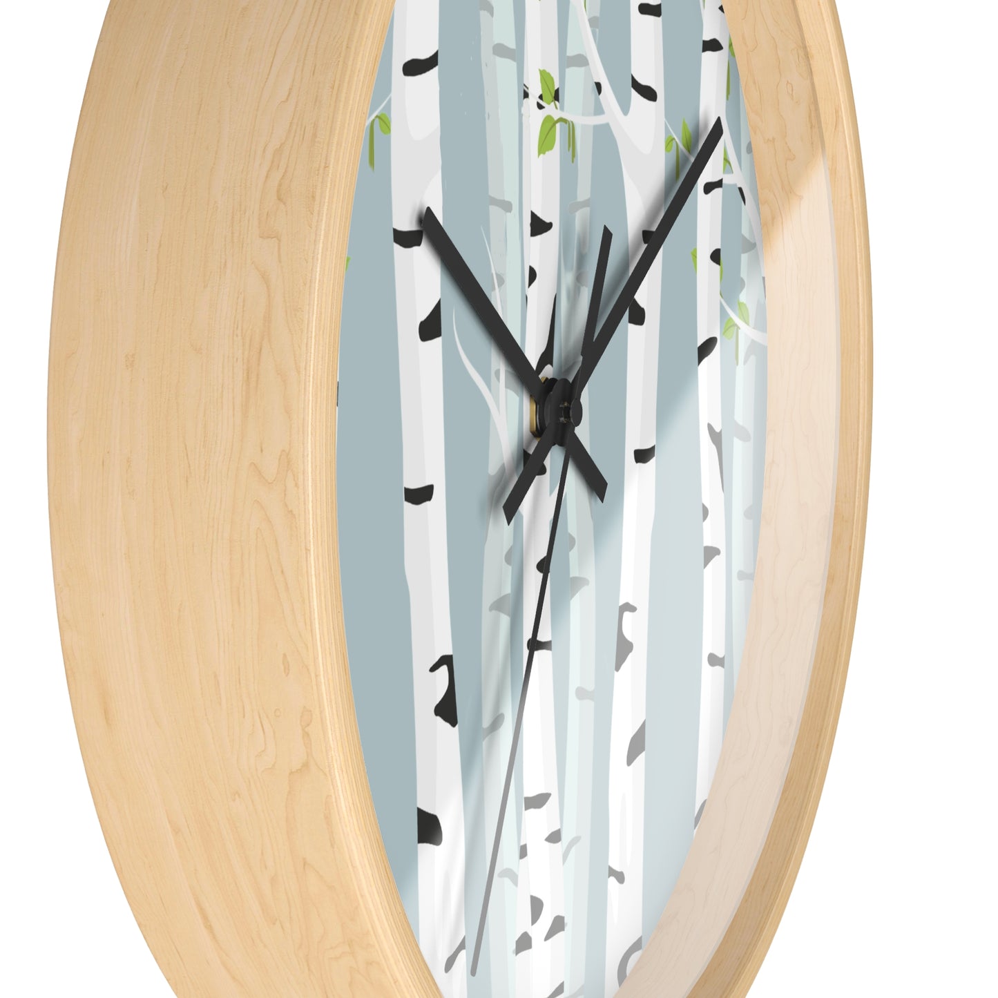 White Birch Wall Clock - Select from Black, White or Natural Wood Color