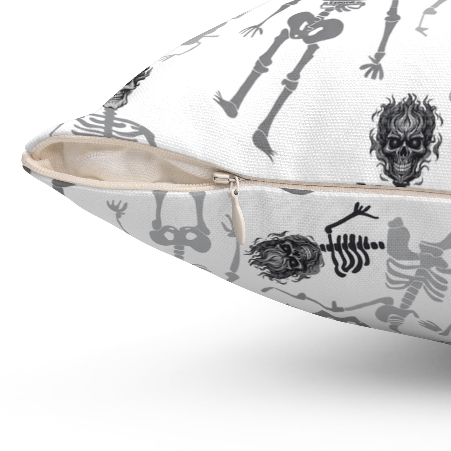 Skeletons Pillow (includes insert) Multiple Sizes (14"x14", 16"x16", 18"x18", 20"x20") - Spooky Skeleton Pattern Pillow Halloween Home Decor, Skeleton Throw Pillow, Halloween Home Accent - Price for 1 pillow