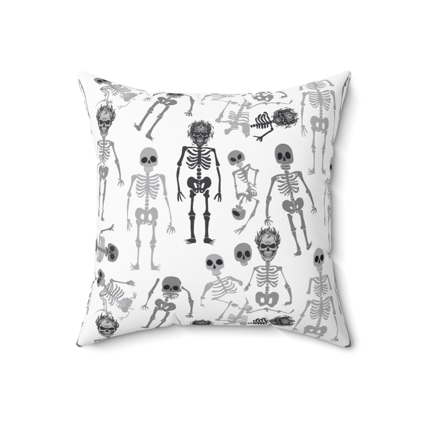 Skeletons Pillow (includes insert) Multiple Sizes (14"x14", 16"x16", 18"x18", 20"x20") - Spooky Skeleton Pattern Pillow Halloween Home Decor, Skeleton Throw Pillow, Halloween Home Accent - Price for 1 pillow