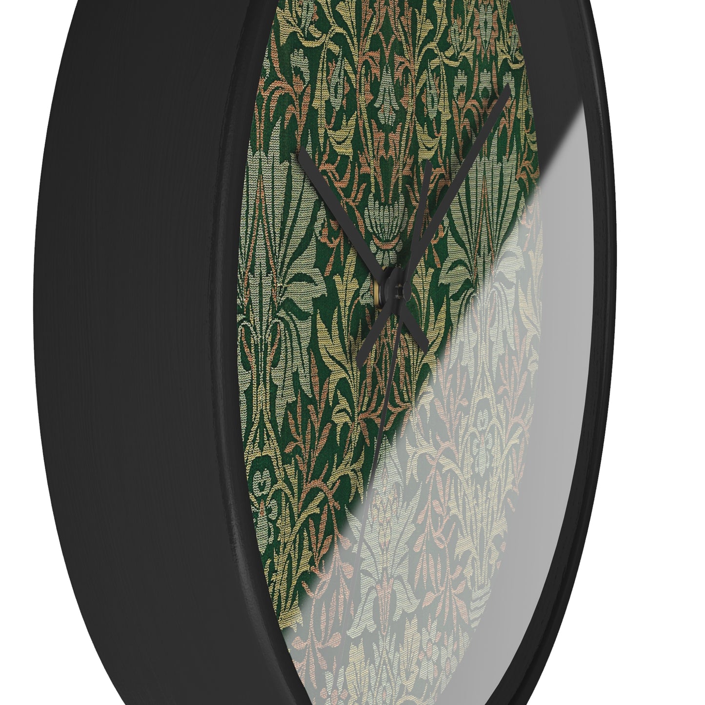 Flower Garden Wall Clock - Select from Black, White or Natural Wood Color