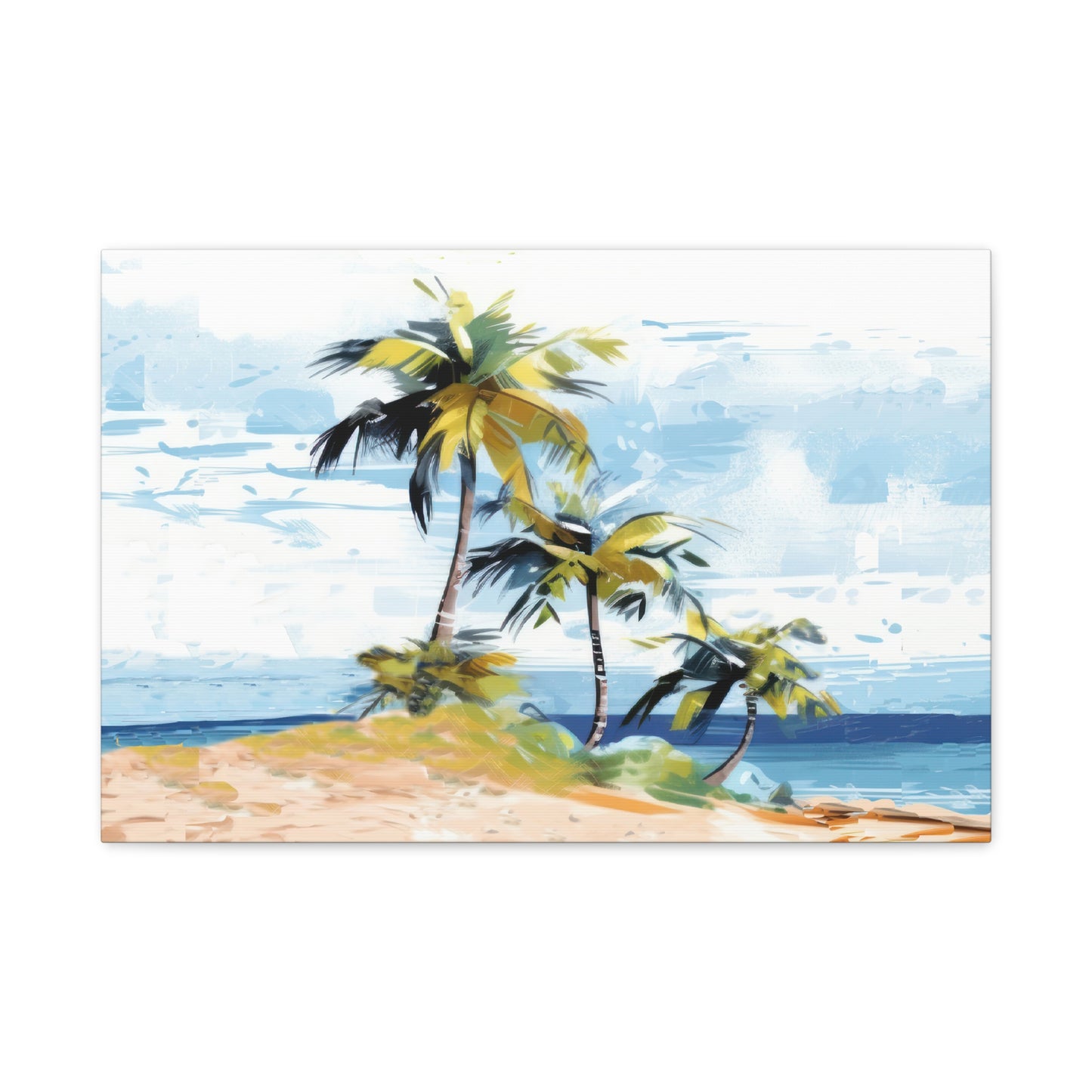 Tropical Retreat Canvas Wall Art Print - Multiple Sizing Options - Tropical Canvas Print, Coastal Wall Art, Beach Decor, Palm Tree Artwork