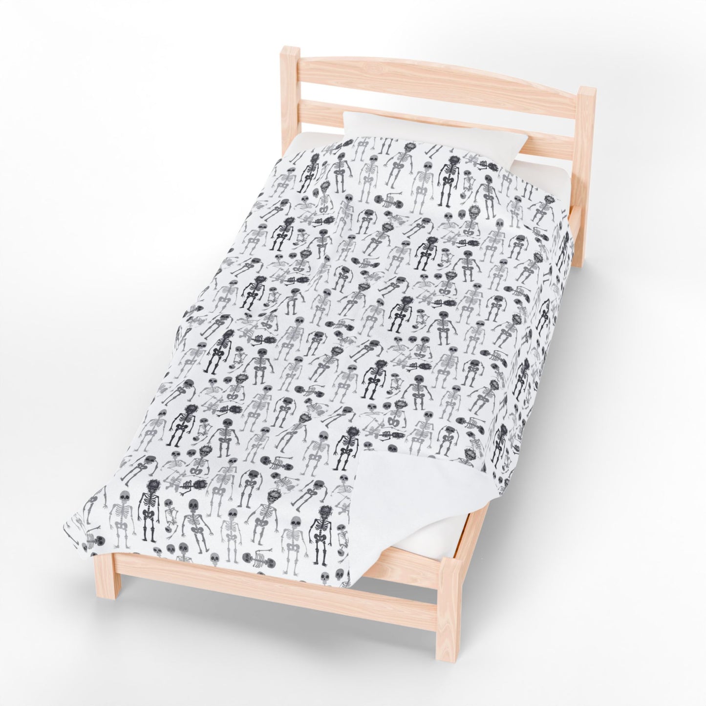 Halloween Skeleton Plush Blanket - Multiple Sizes (30"x40", 50"x60", 60"x80") Soft Throw for Fall Decor, Cozy Home Gift for Spooky Season, Kids Room Accent