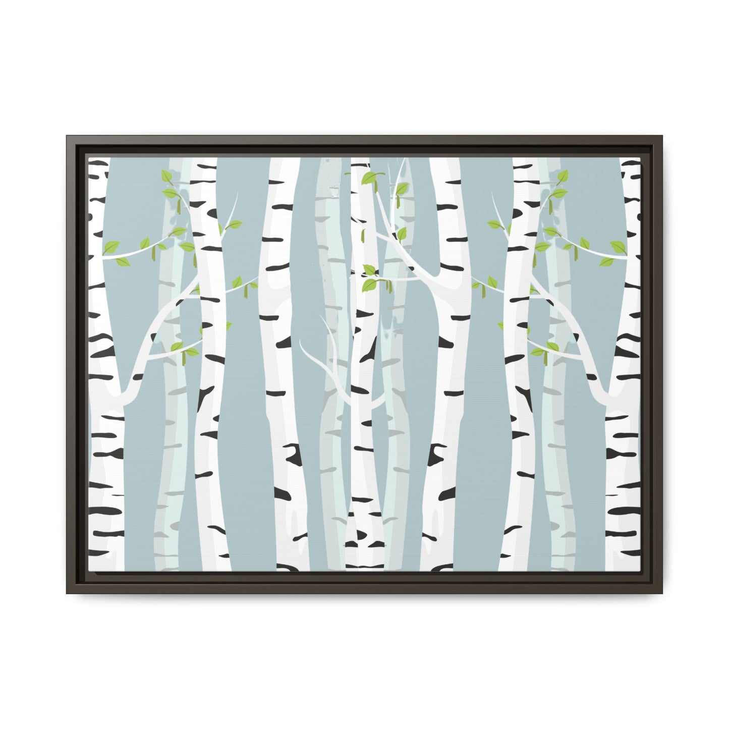 White Birch Framed Matte Canvas Art - Multiple Frame Colors & Size Options