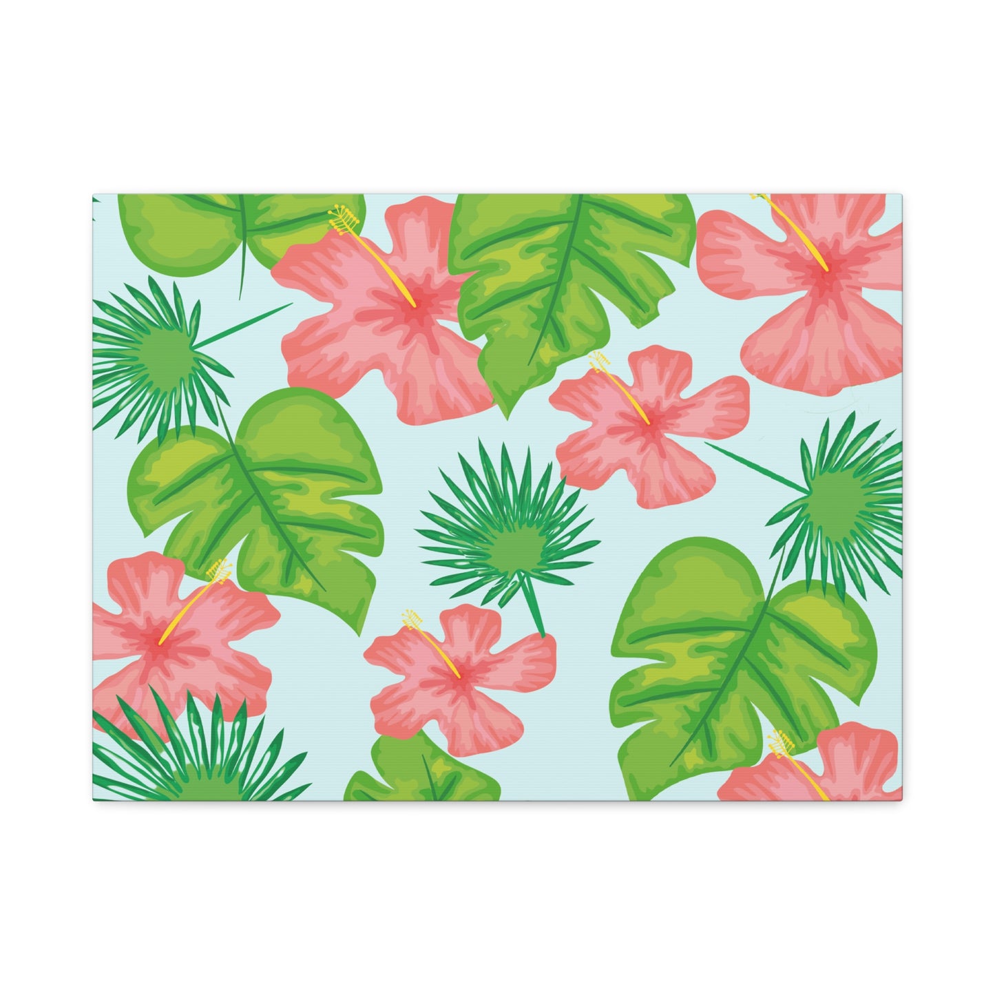 Tropical Island Canvas Art Print - Multiple Sizing Options - Tropical Art Wall Print, Floral Matte Canvas Home Decor