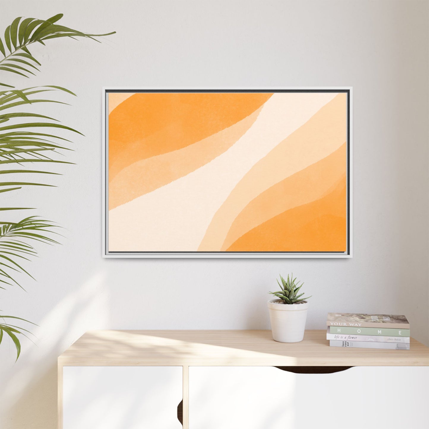 Orange Creamsicle Framed Matte Canvas Art - Multiple Frame Colors & Size Options
