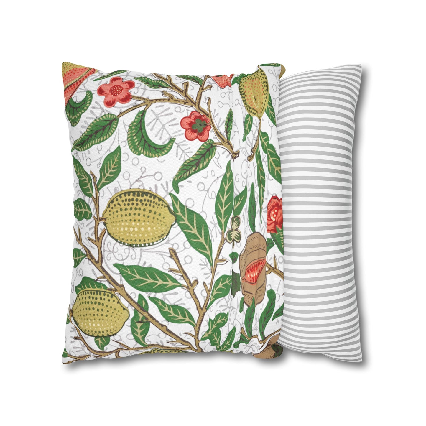 Lemon Verbena Printed Square Pillow Cover (No Insert) - Multiple Sizes (14"x14", 16"x16", 18"x18", 20"x20"), Includes zipper closure