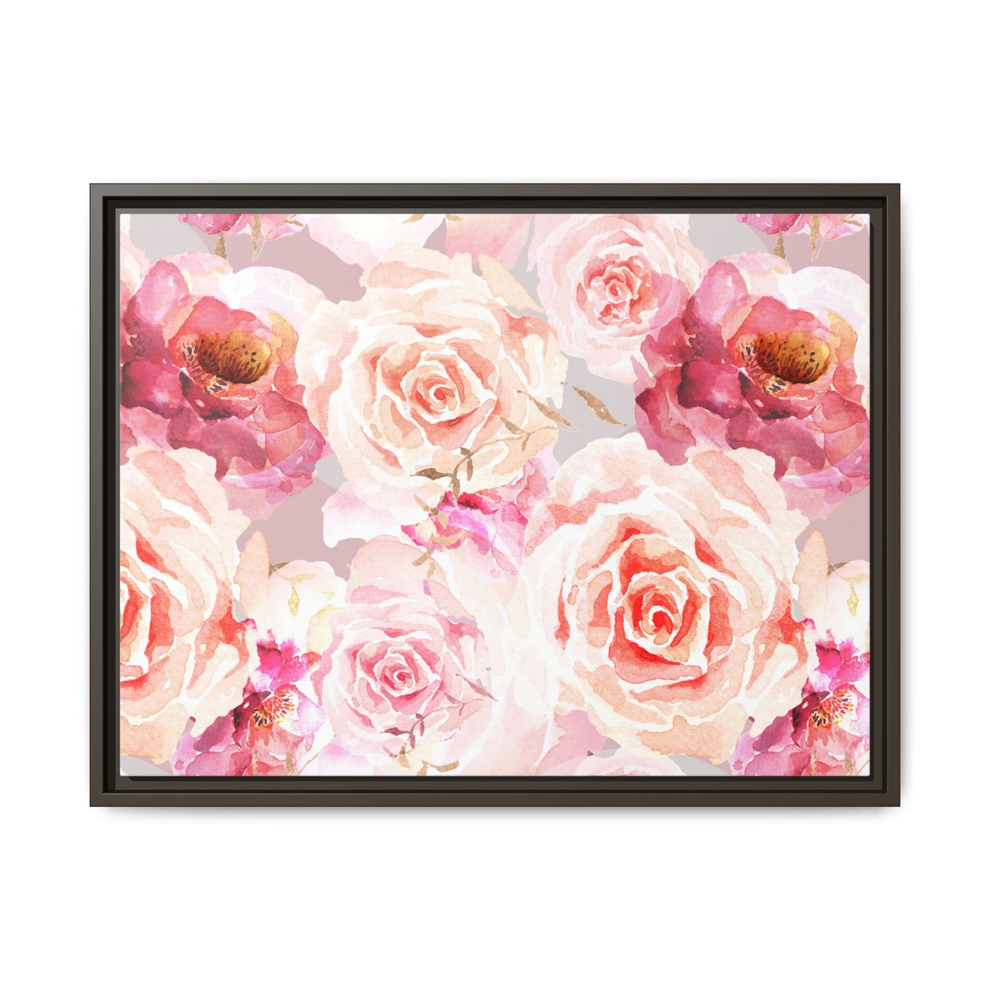 Bohemian Rose Framed Matte Canvas Art - Multiple Frame Colors & Size Options