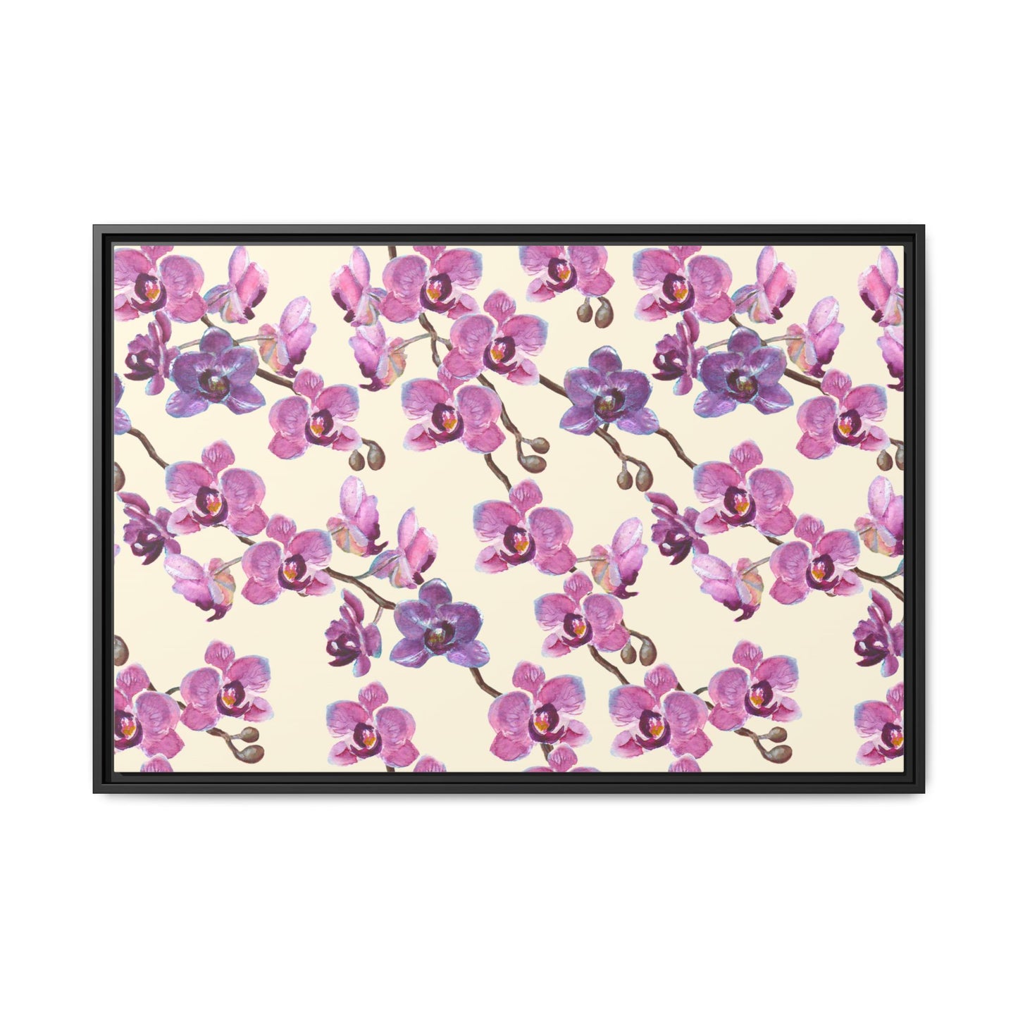 Vanilla Orchid Framed Matte Canvas Art - Multiple Frame Colors & Size Options