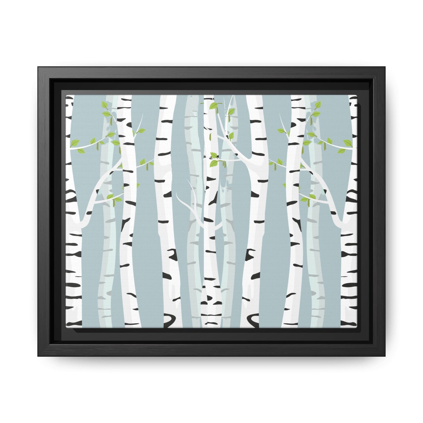 White Birch Framed Matte Canvas Art - Multiple Frame Colors & Size Options