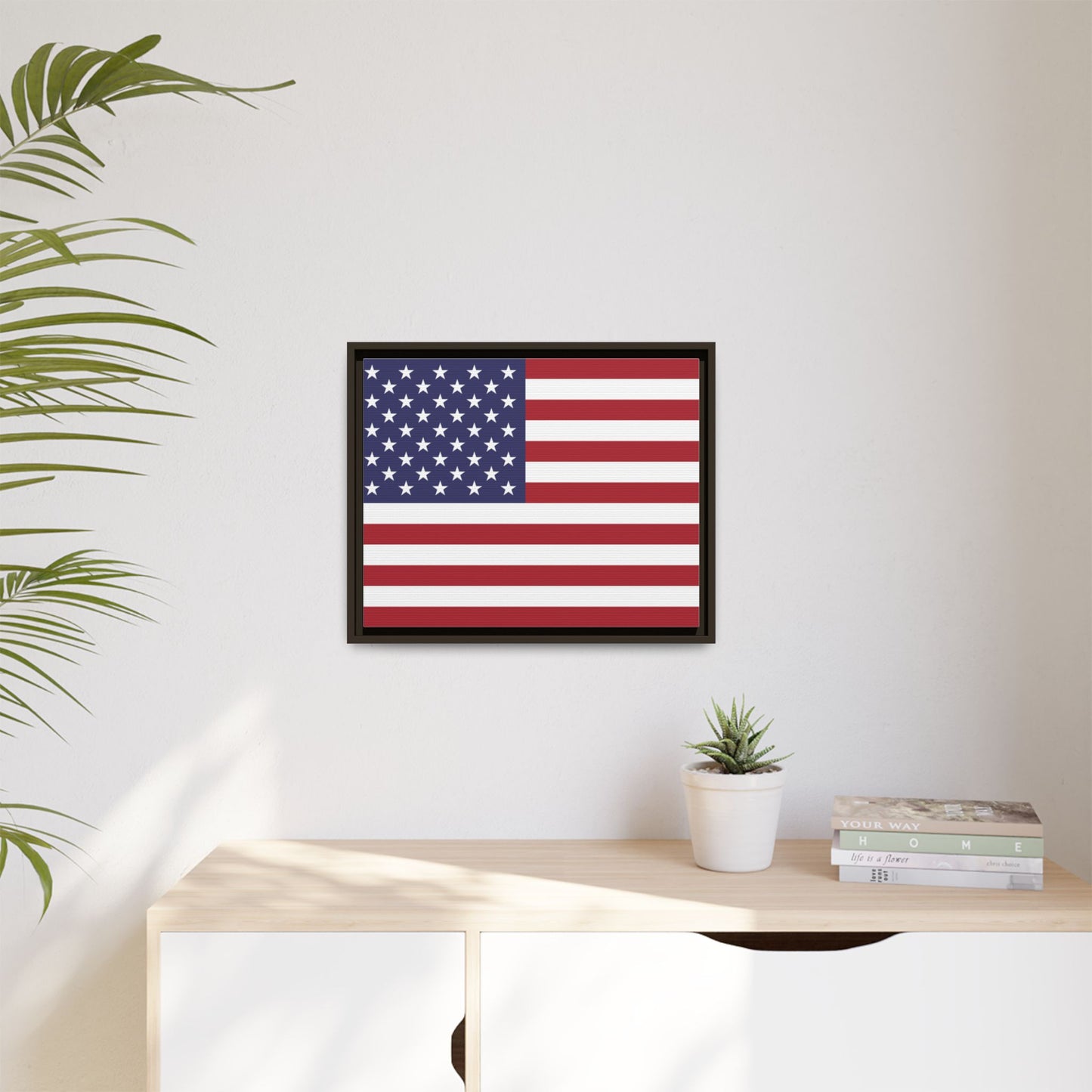 American Flag Framed Canvas Wall Art, Multiple Sizing Options with 1.25" depth - Patriotic Home Decor, USA Flag Artwork, Independence Day Decoration, Gift for Veterans