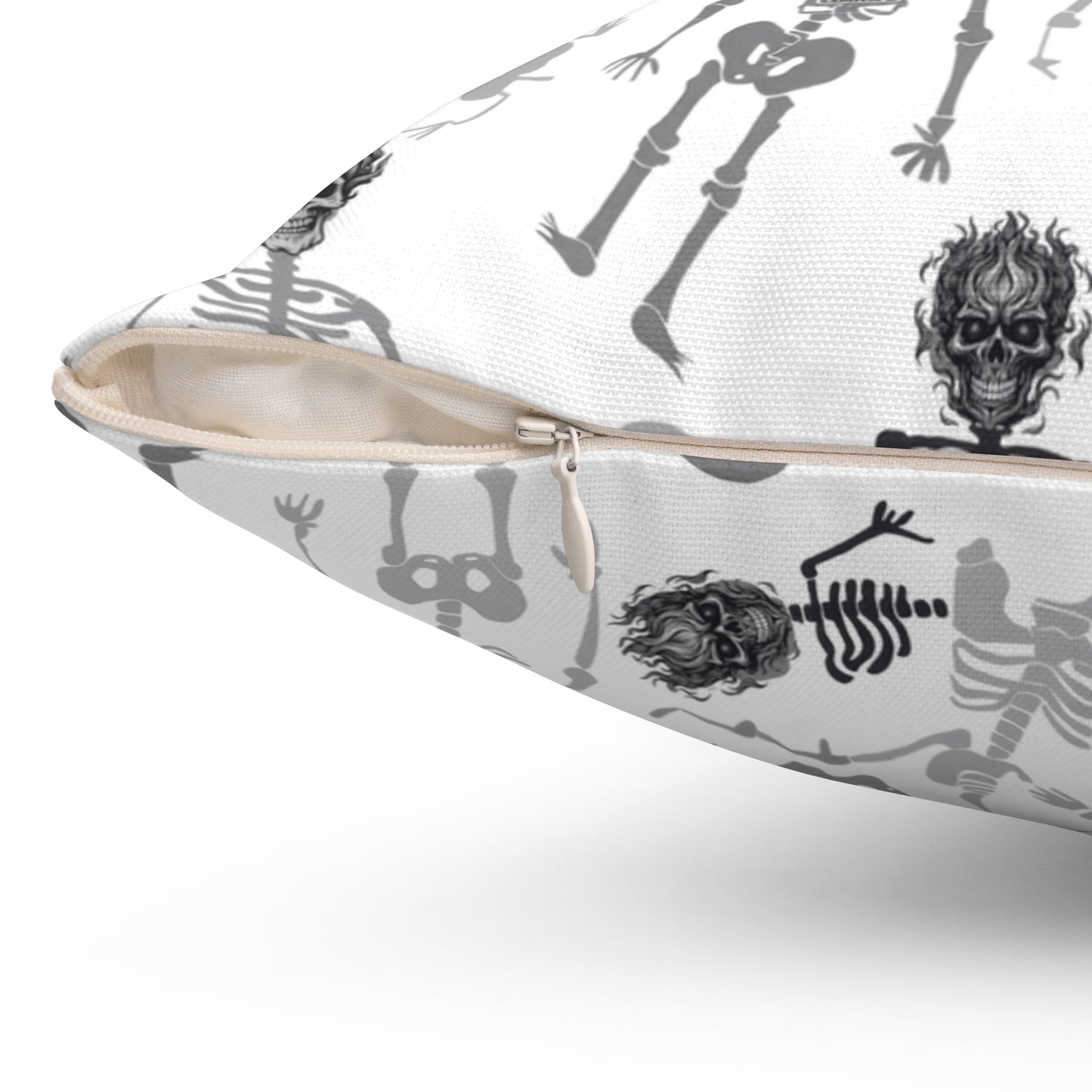 Skeletons Pillow (includes insert) Multiple Sizes (14"x14", 16"x16", 18"x18", 20"x20") - Spooky Skeleton Pattern Pillow Halloween Home Decor, Skeleton Throw Pillow, Halloween Home Accent - Price for 1 pillow