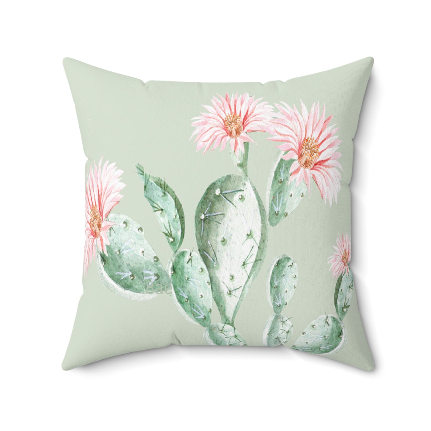 Cactus Flower Printed Square Pillow Cover with Insert - Multiple Sizes (14"x14", 16"x16", 18"x18", 20"x20"), Includes insert and zipper closure