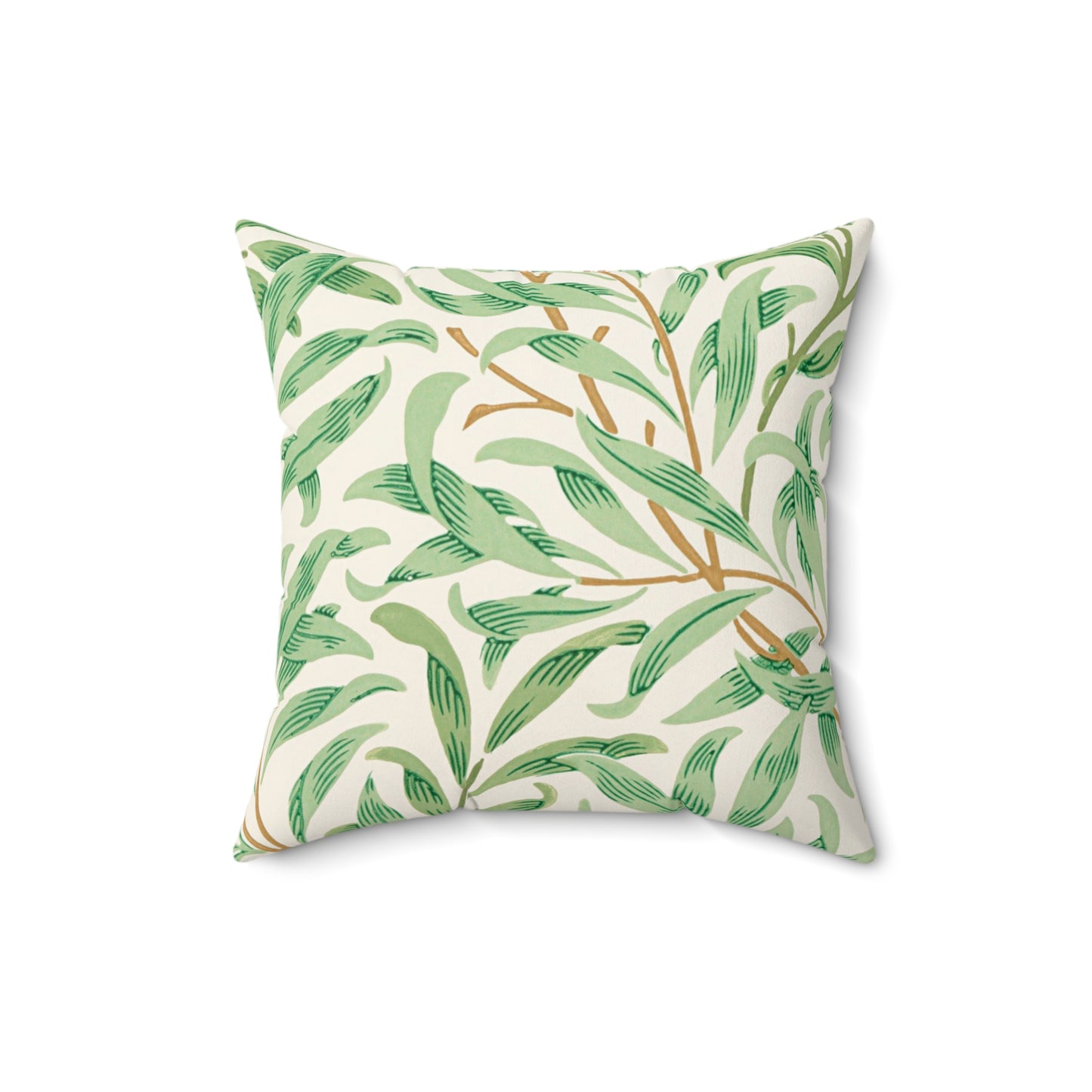 Willow Boughs Printed Square Pillow Cover with Insert - Multiple Sizes (14"x14", 16"x16", 18"x18", 20"x20"), Includes insert and zipper closure