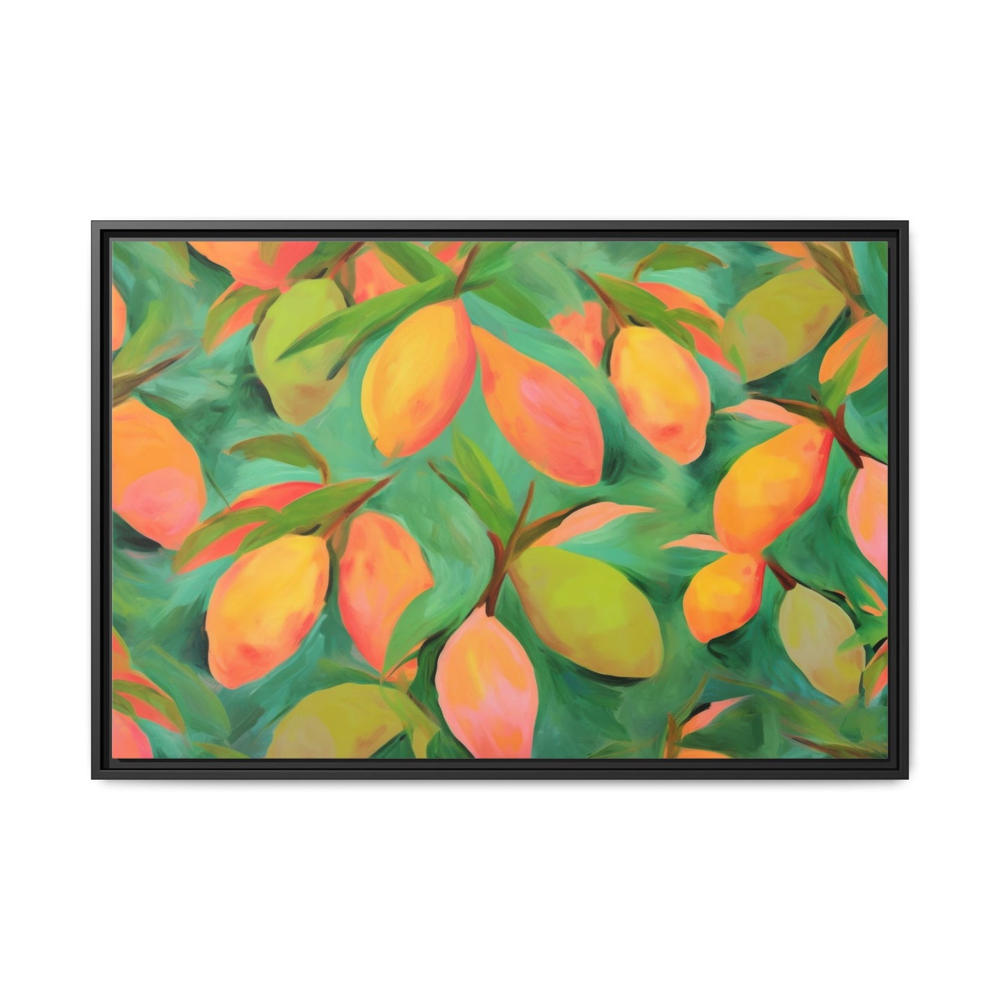 Mangoes Framed Matte Canvas Art - Multiple Frame Color & Size Options