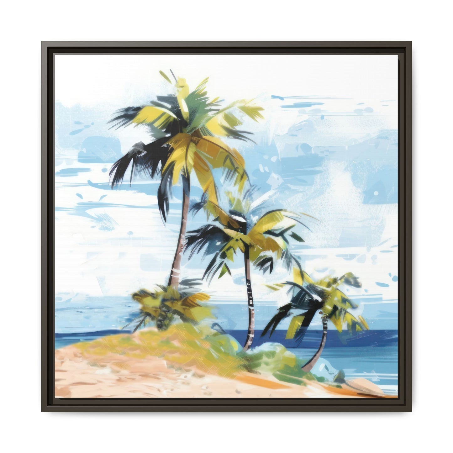 Tropical Retreat Framed Matte Canvas Art - Multiple Frame Colors & Size Options