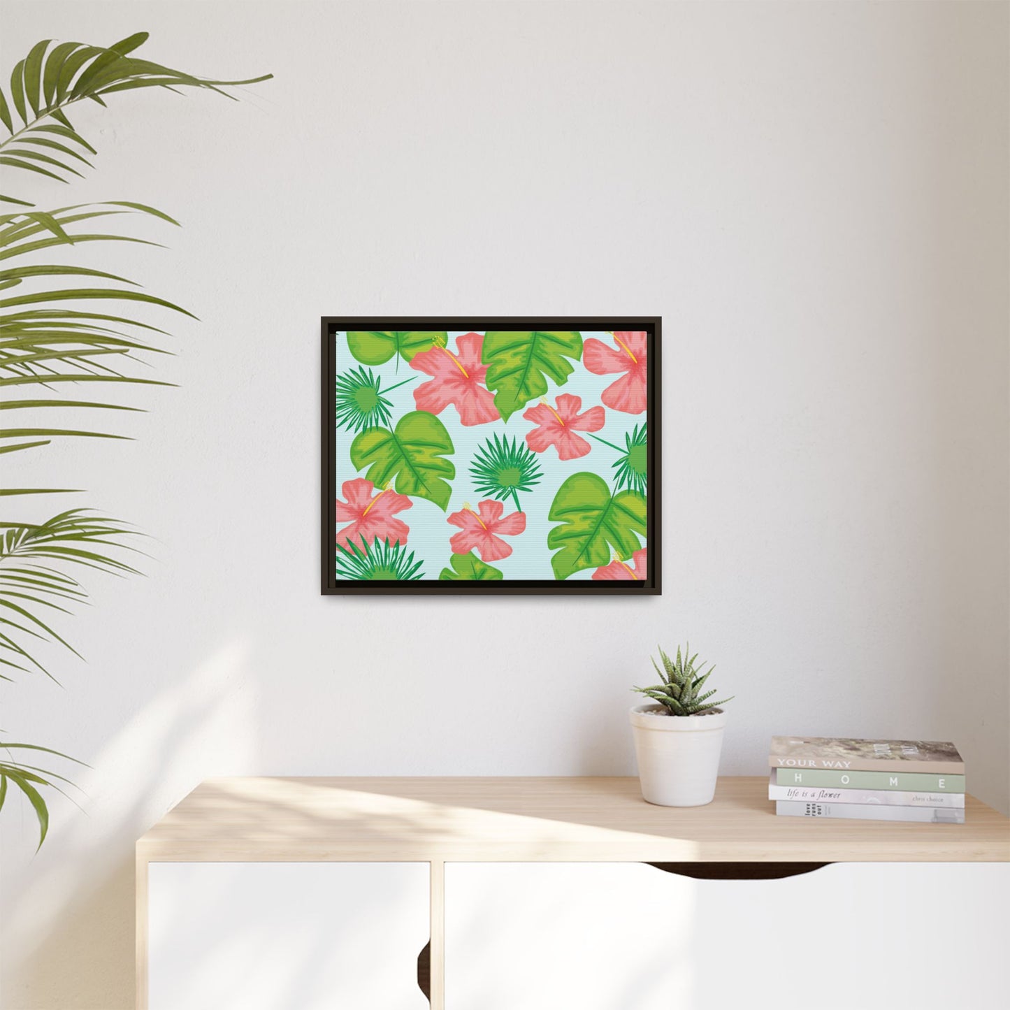 Tropical Island Framed Matte Canvas Art - Multiple Frame Colors & Size Options