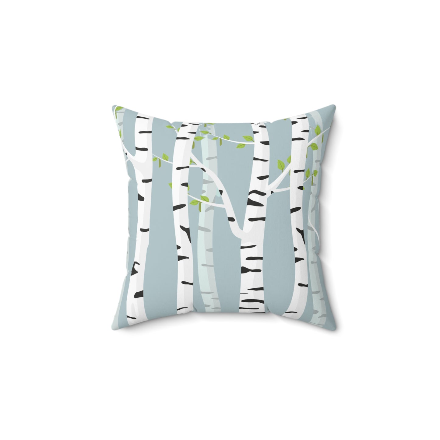 White Birch Printed Square Pillow Cover with Insert - Multiple Sizes (14"x14", 16"x16", 18"x18", 20"x20"), Includes insert and zipper closure