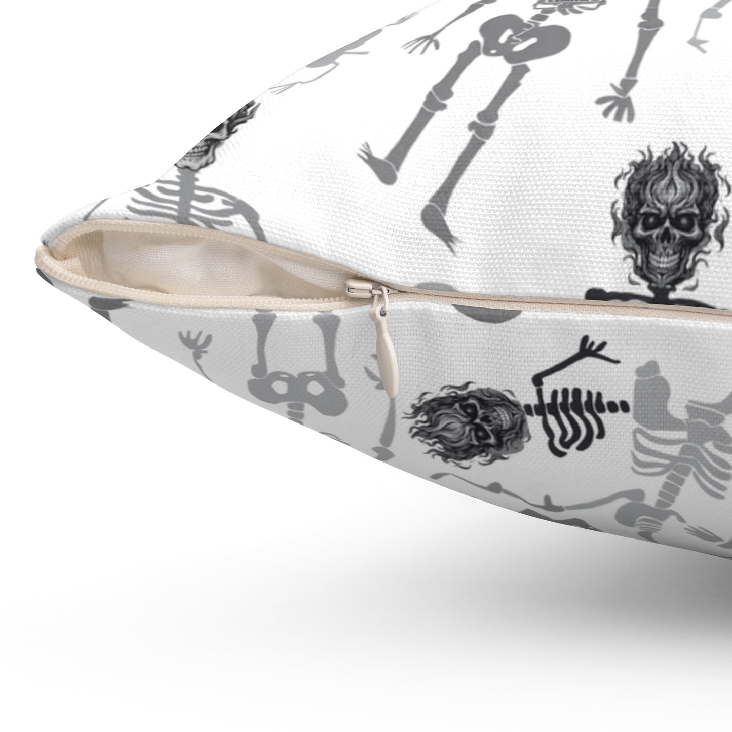 Skeletons Pillow (includes insert) Multiple Sizes (14"x14", 16"x16", 18"x18", 20"x20") - Spooky Skeleton Pattern Pillow Halloween Home Decor, Skeleton Throw Pillow, Halloween Home Accent - Price for 1 pillow