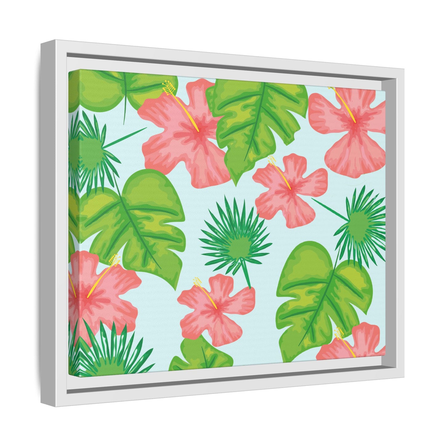 Tropical Island Framed Matte Canvas Art - Multiple Frame Colors & Size Options