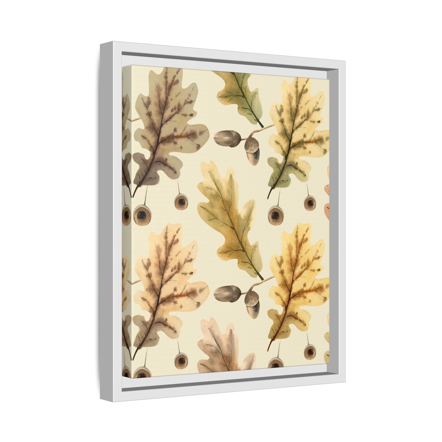 Oak Leaves Framed Matte Canvas Art - Multiple Frame Colors & Size Options