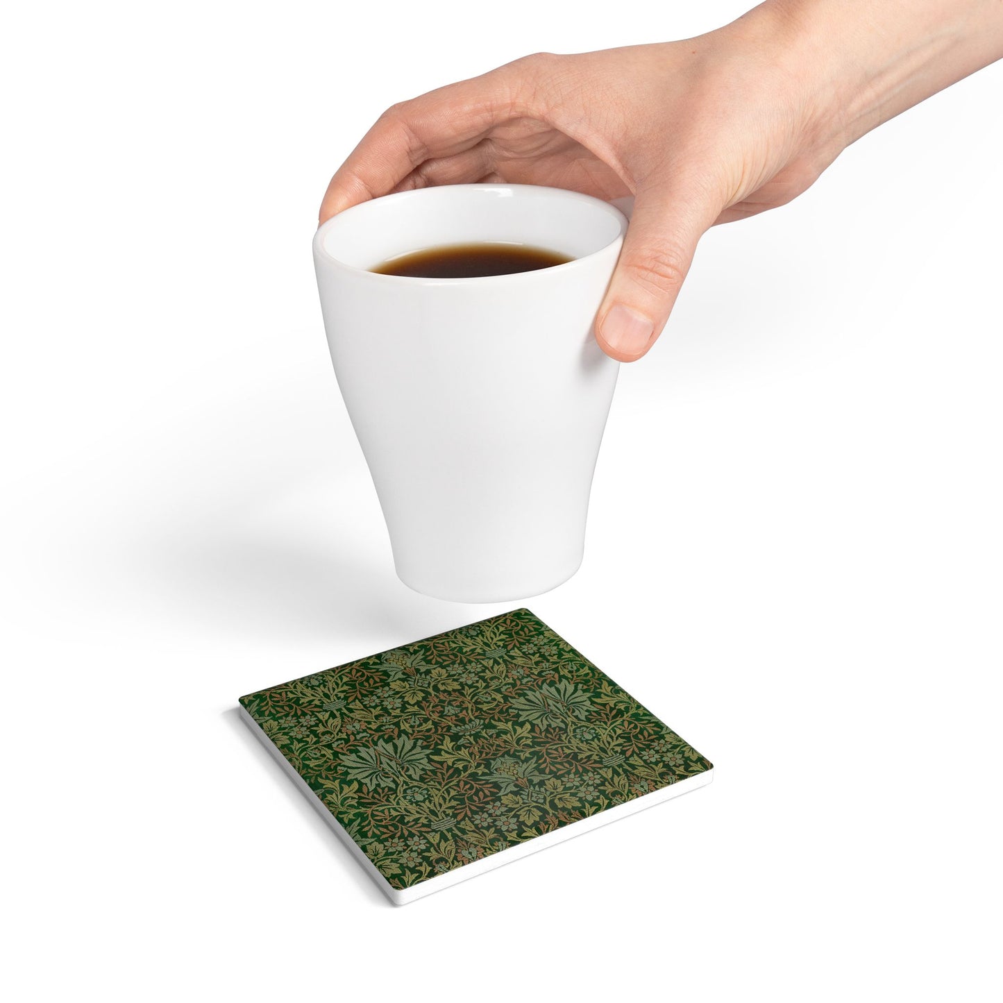 Flower Garden - Ceramic Tile Coaster, Cork Backed - Round or Square Size Choices, Perfect for Home Decor & Gifts - Priced per coaster