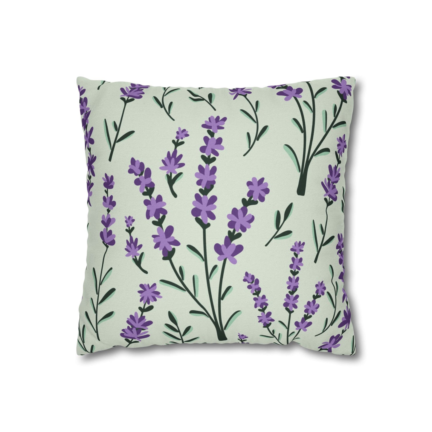 Lavender Sage Printed Square Pillow Cover (no insert) - Multiple Sizes (14"x14", 16"x16", 18"x18", 20"x20"), Includes zipper closure