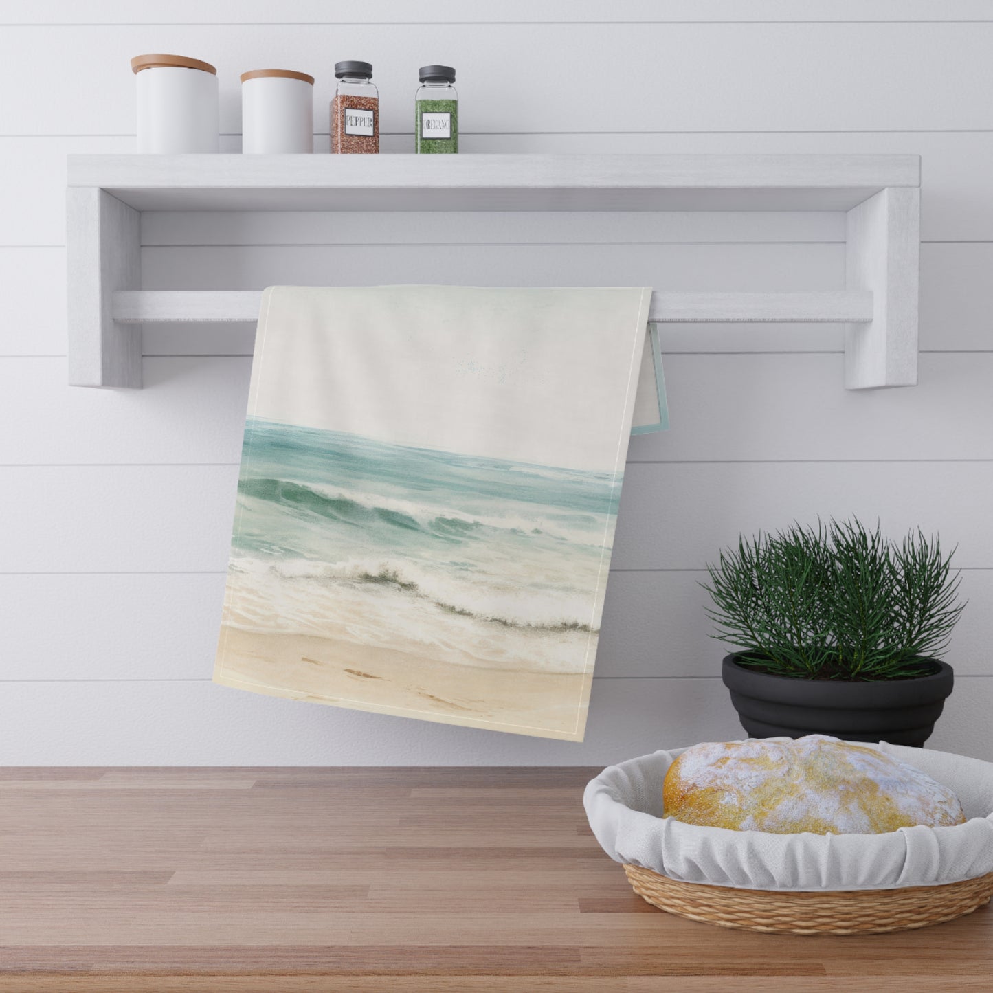 Ocean Breeze Printed Tea Towels - 100% Cotton Twill, 18" x 30"