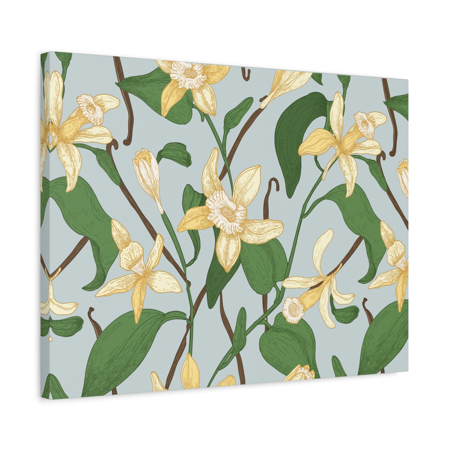 Vanilla Bean Canvas Art Print - Multiple Sizing Options - Vanilla Floral Canvas Wall Art, Botanical Home Decor, Spring Decoration, Gift for Her