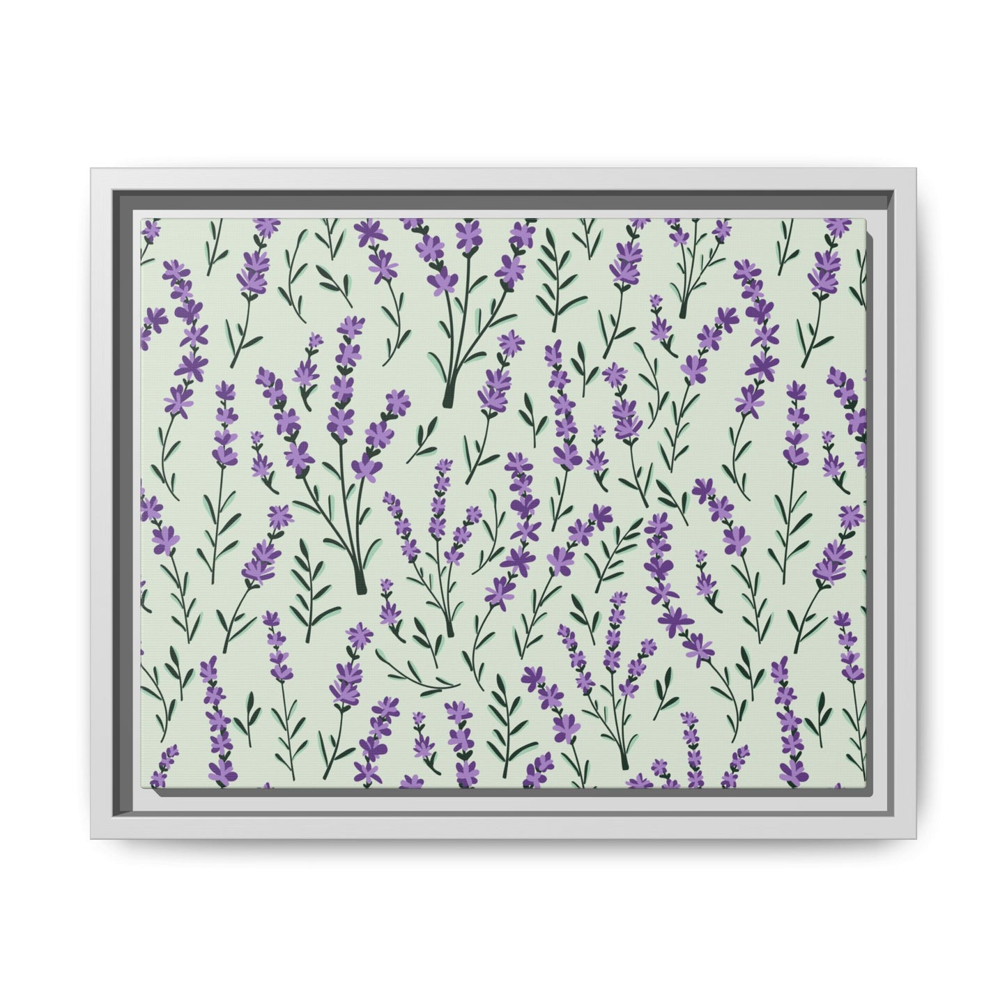 Lavender Sage Framed Matte Canvas Art - Multiple Frame Color & Size Options
