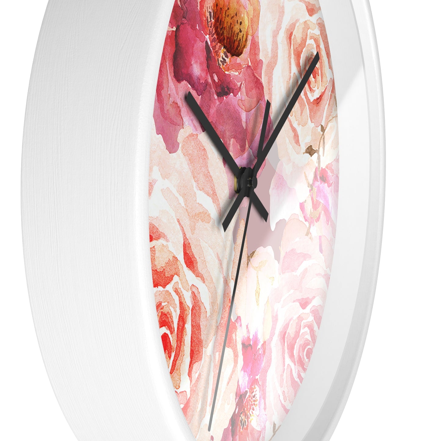 Bohemian Rose Wall Clock - Select from Black, White or Natural Wood Color