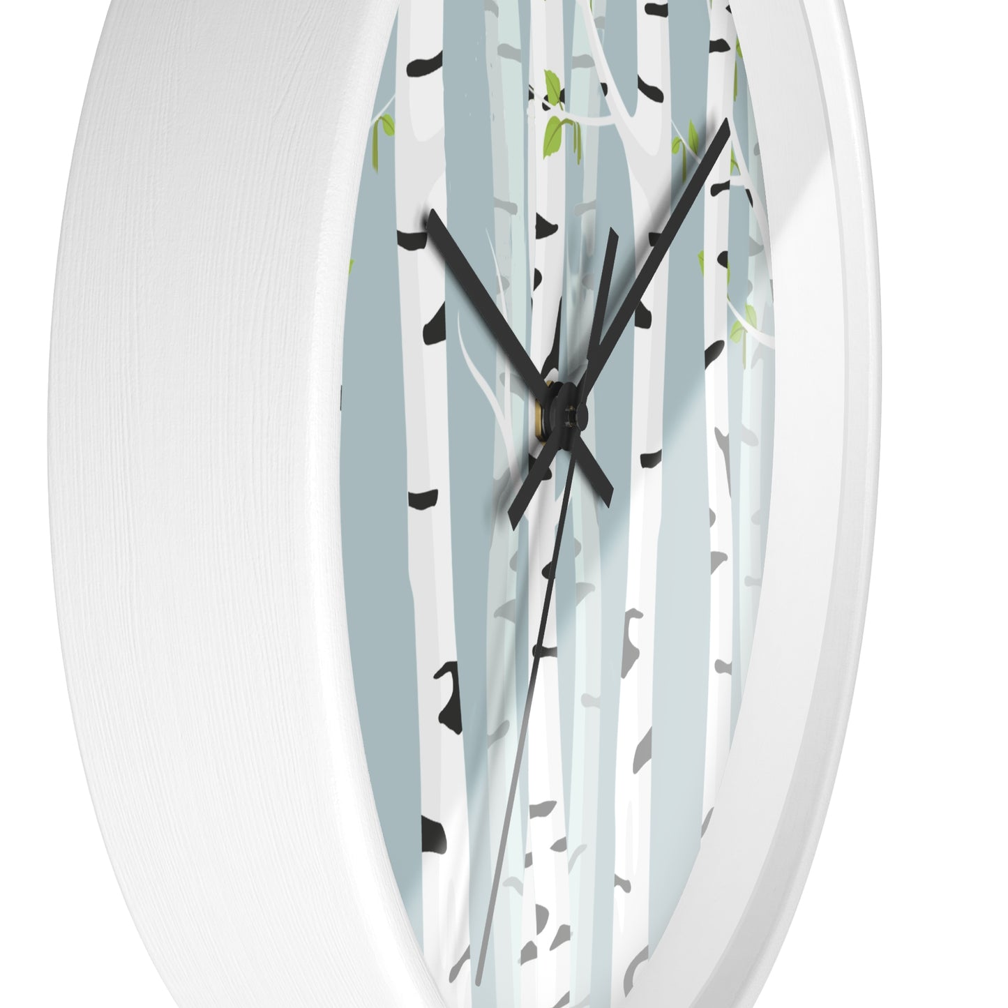 White Birch Wall Clock - Select from Black, White or Natural Wood Color