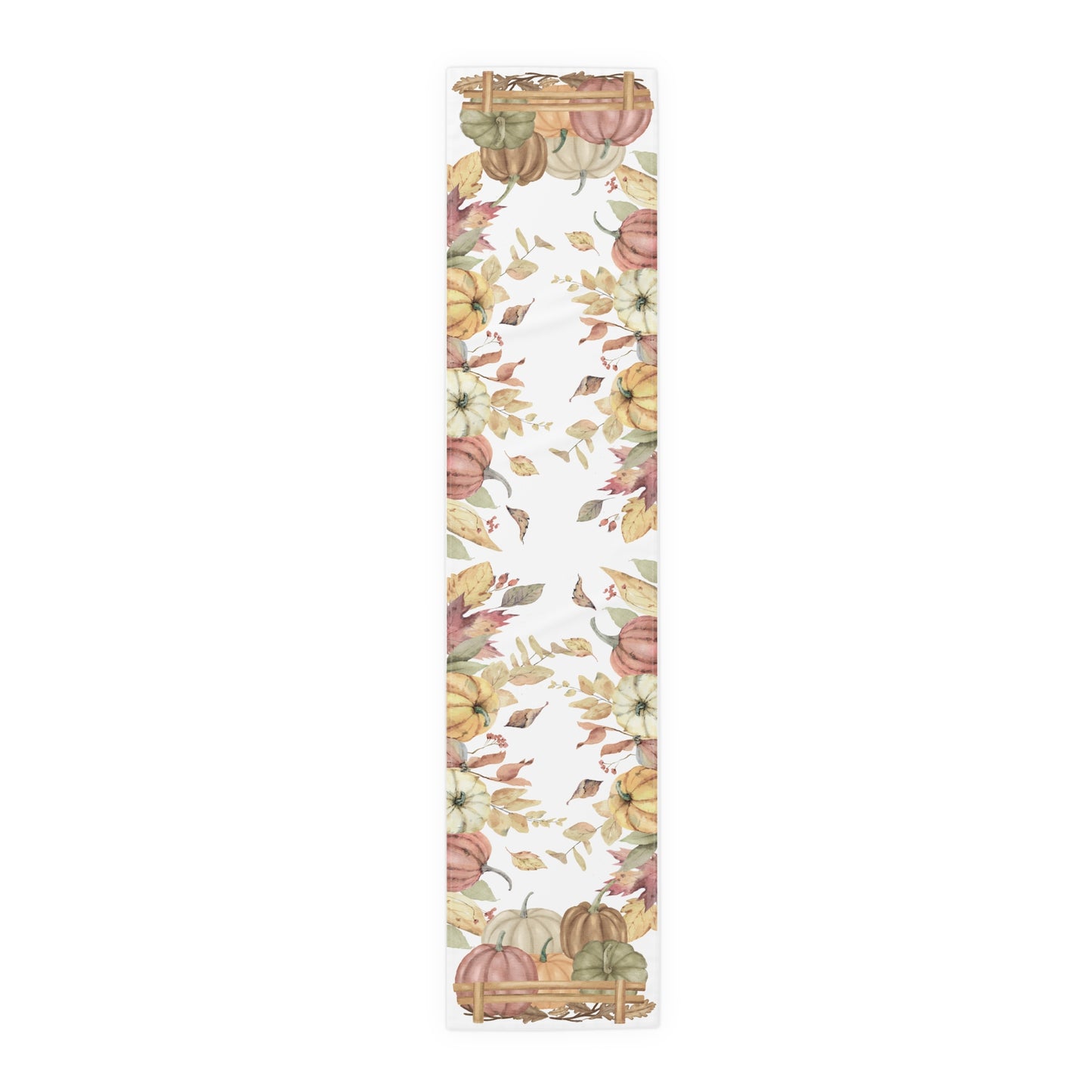 Pumpkins Table Runner - 16" x 72" or 16" x 90" Sizes, Fall Decor Table Runner, Thanksgiving Table Runner, Halloween Table Runner, Fall Home Decor - Cotton Twill or Polyester material choices