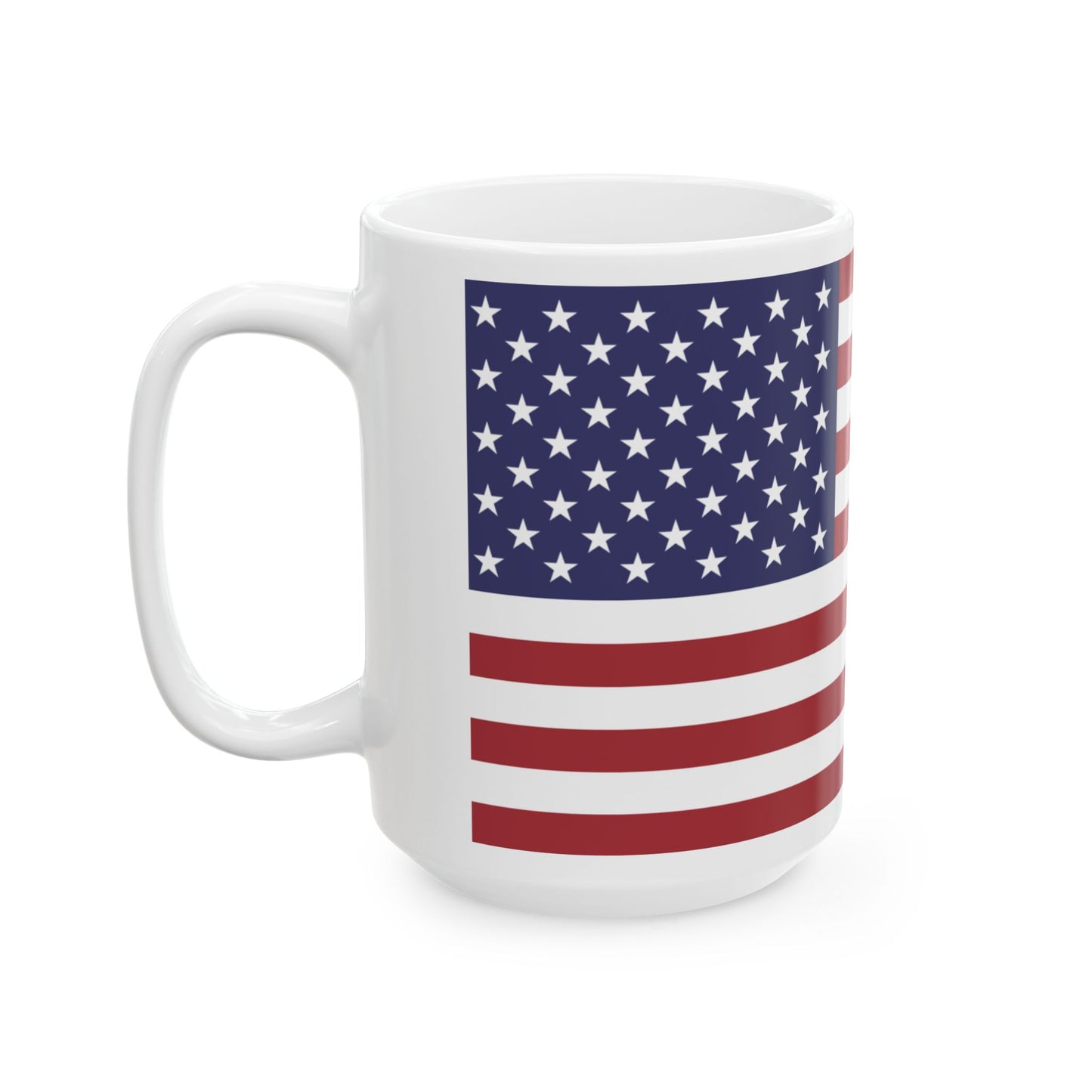 American Flag Mug - 11 oz. & 15 oz. size options - Patriotic Ceramic Mug | USA Flag Design for Coffee Lovers, 4th of July Gift, Home Decor, Tea Drinkware, Independence Day Celebration