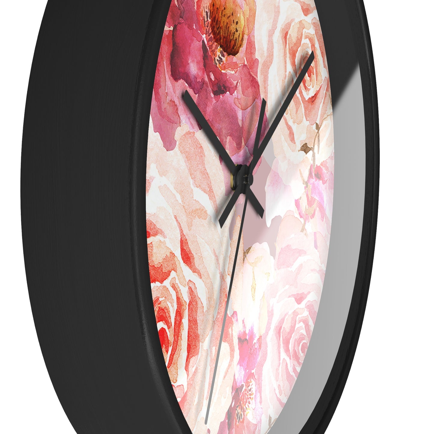 Bohemian Rose Wall Clock - Select from Black, White or Natural Wood Color