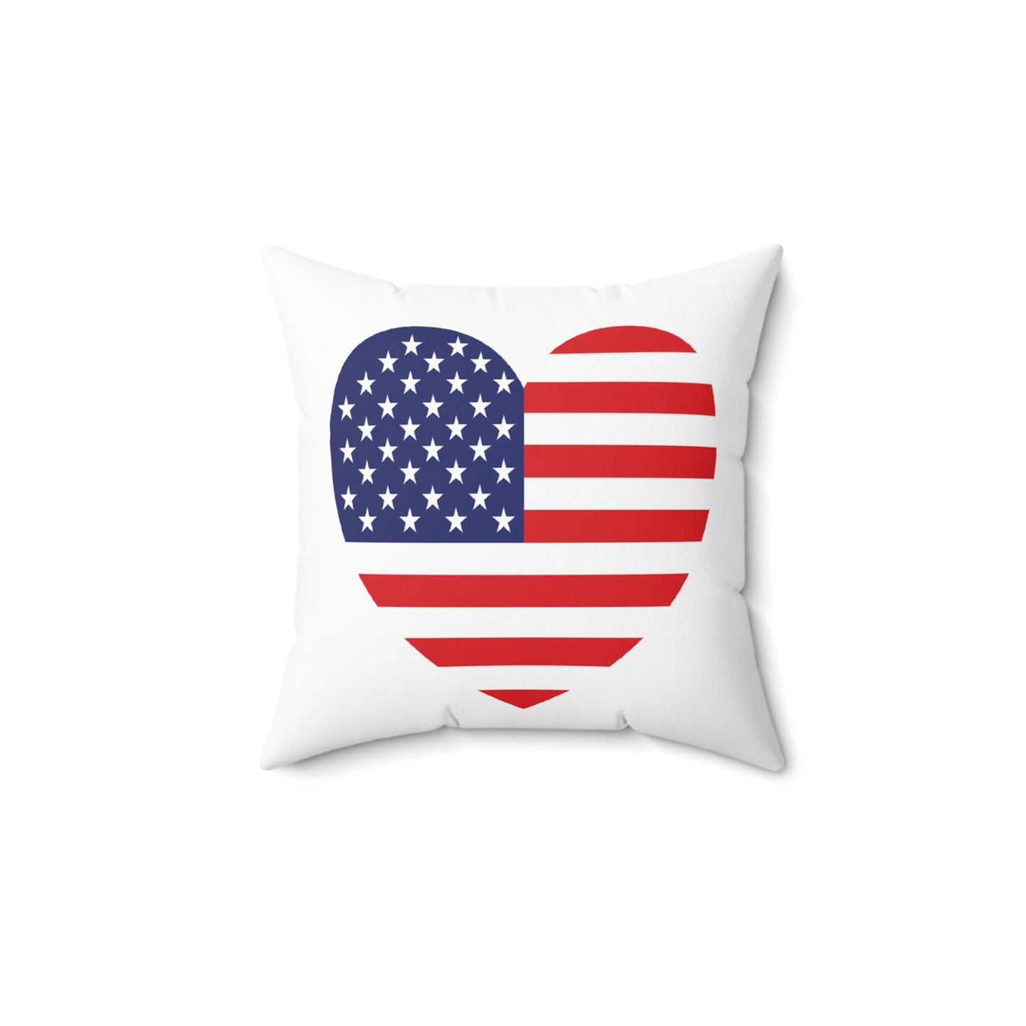 American Flag Heart Square Pillow Cover with Insert - Multiple Sizes (14"x14", 16"x16", 18"x18", 20"x20") - Patriotic Heart Square Pillow | USA Love Decor | Independence Day, American Flag Pillow