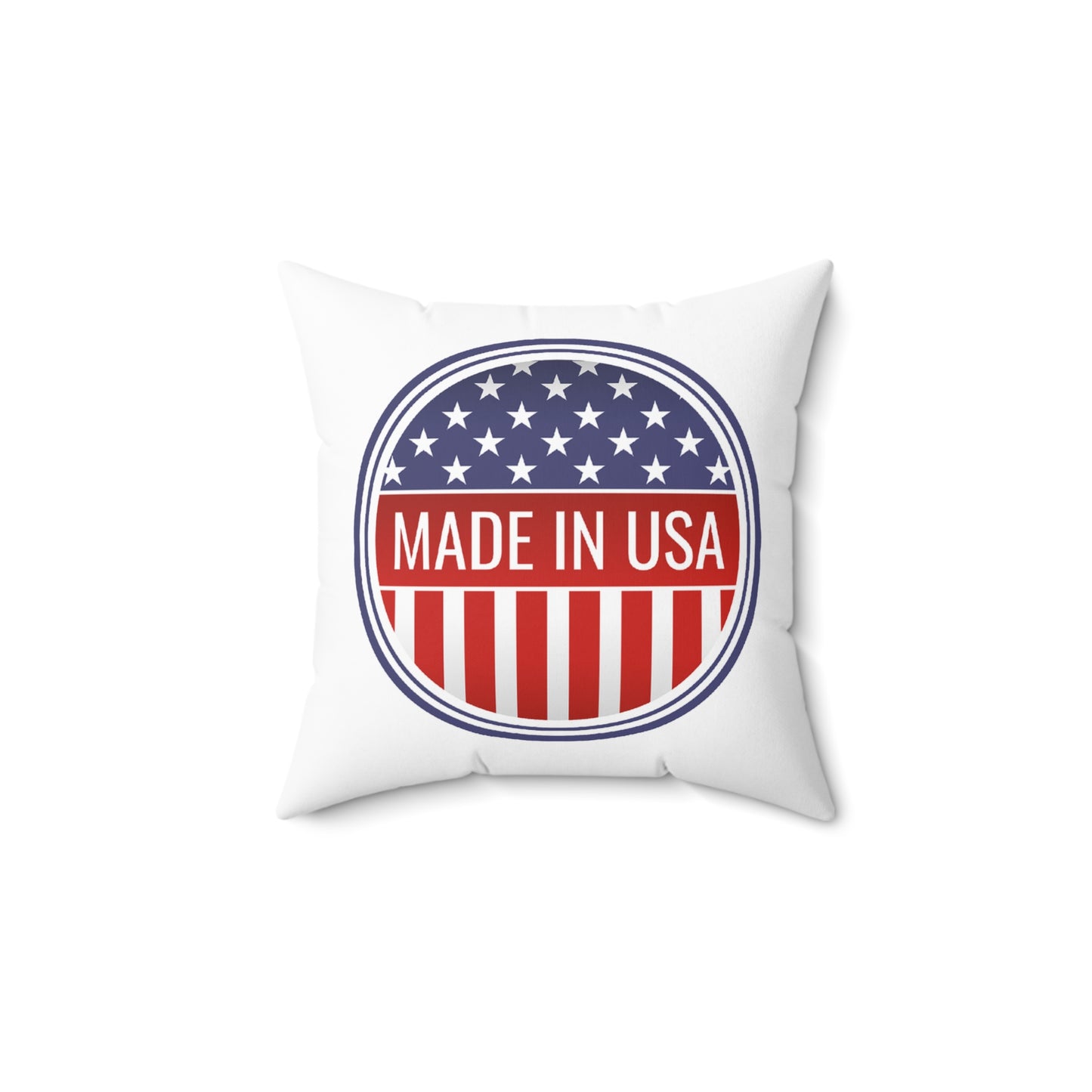 Made in USA Printed Square Pillow Cover with Insert - Multiple Sizes (14"x14", 16"x16", 18"x18", 20"x20"), Includes insert and zipper closure - Patriotic Square Pillow, Made in USA Home Decor, Independence Day Gift