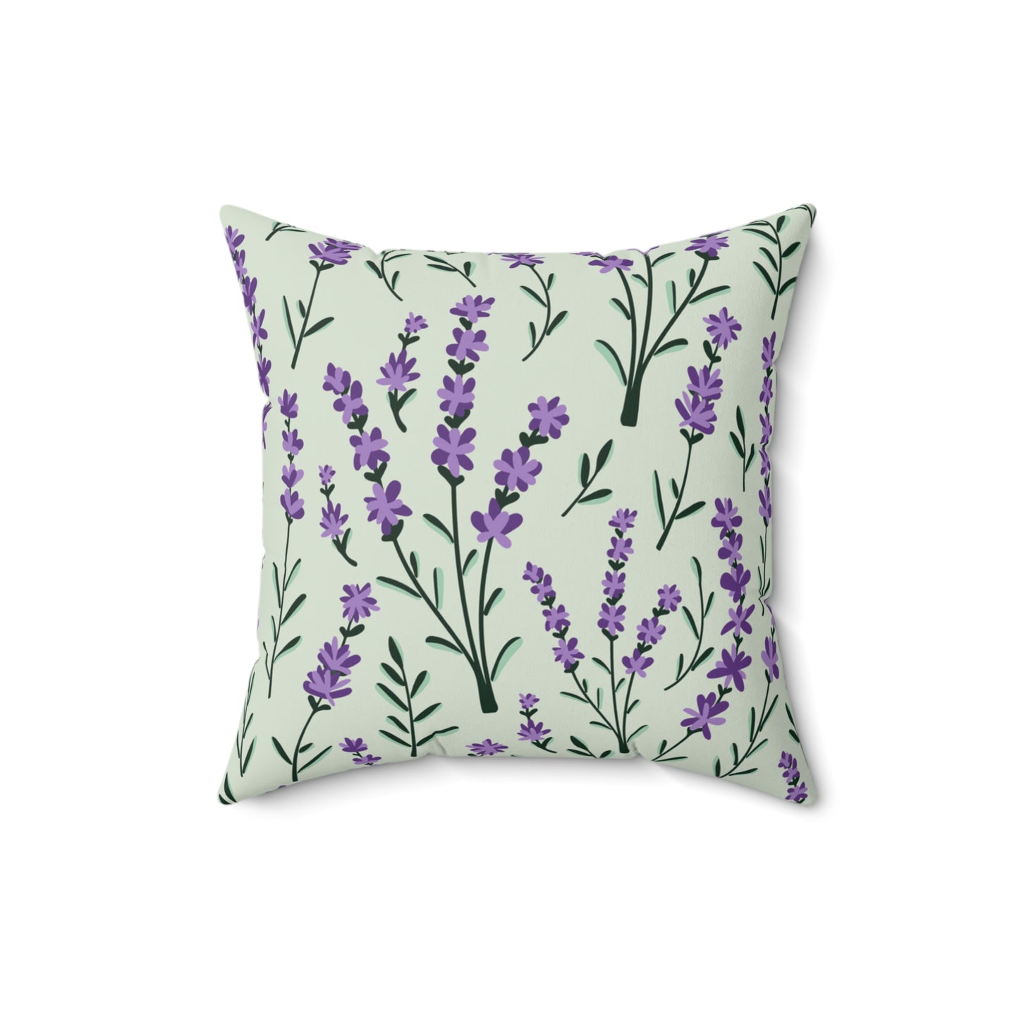 Lavender Sage Printed Square Pillow Cover with Insert - Multiple Sizes (14"x14", 16"x16", 18"x18", 20"x20"), Includes insert and zipper closure