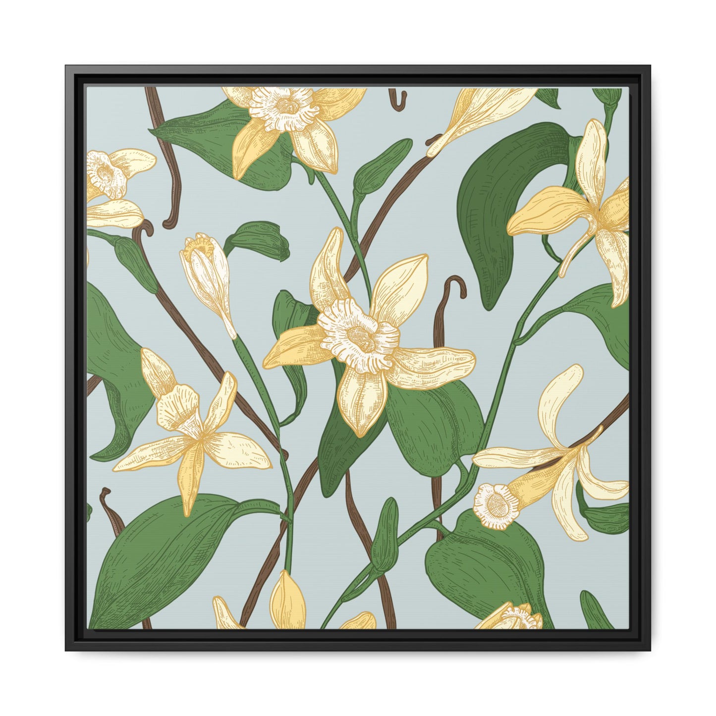 Vanilla Bean Framed Matte Canvas Art - Multiple Frame Colors & Size Options