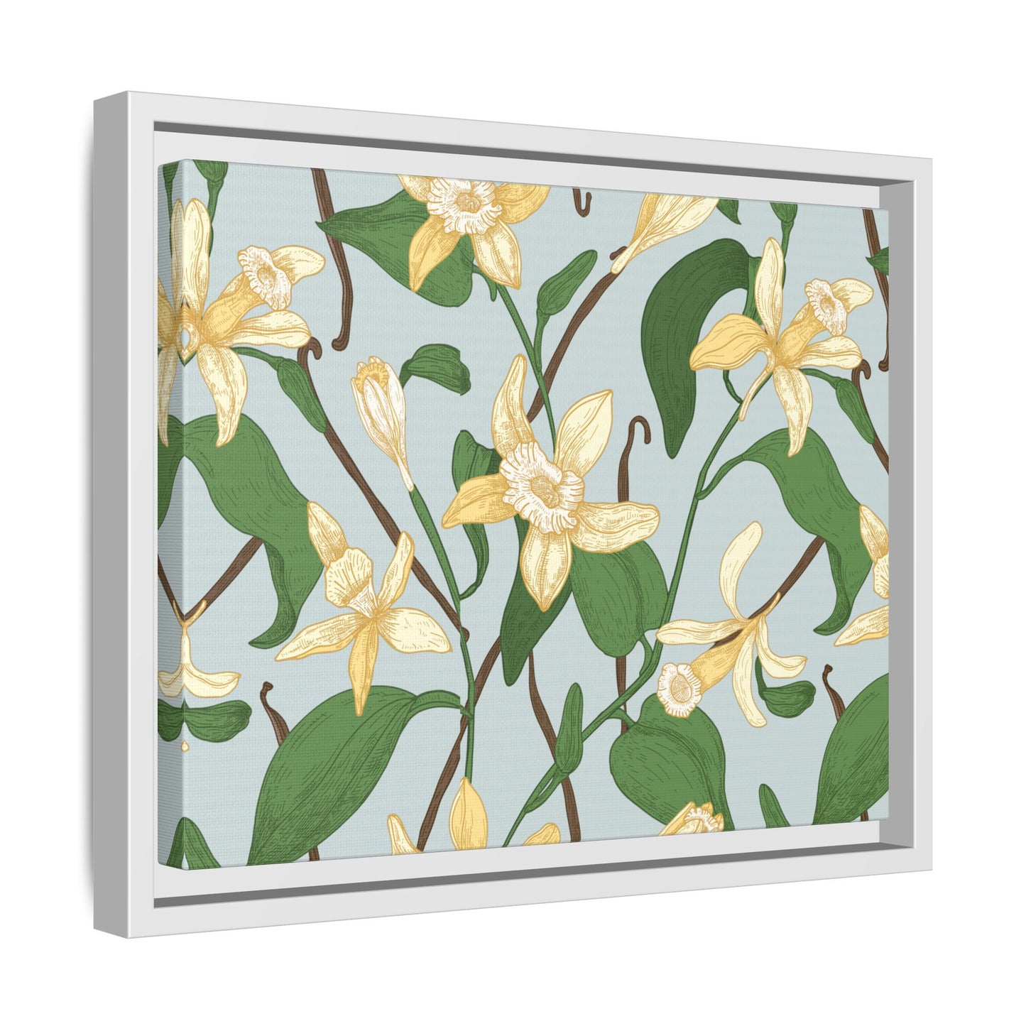 Vanilla Bean Framed Matte Canvas Art - Multiple Frame Colors & Size Options