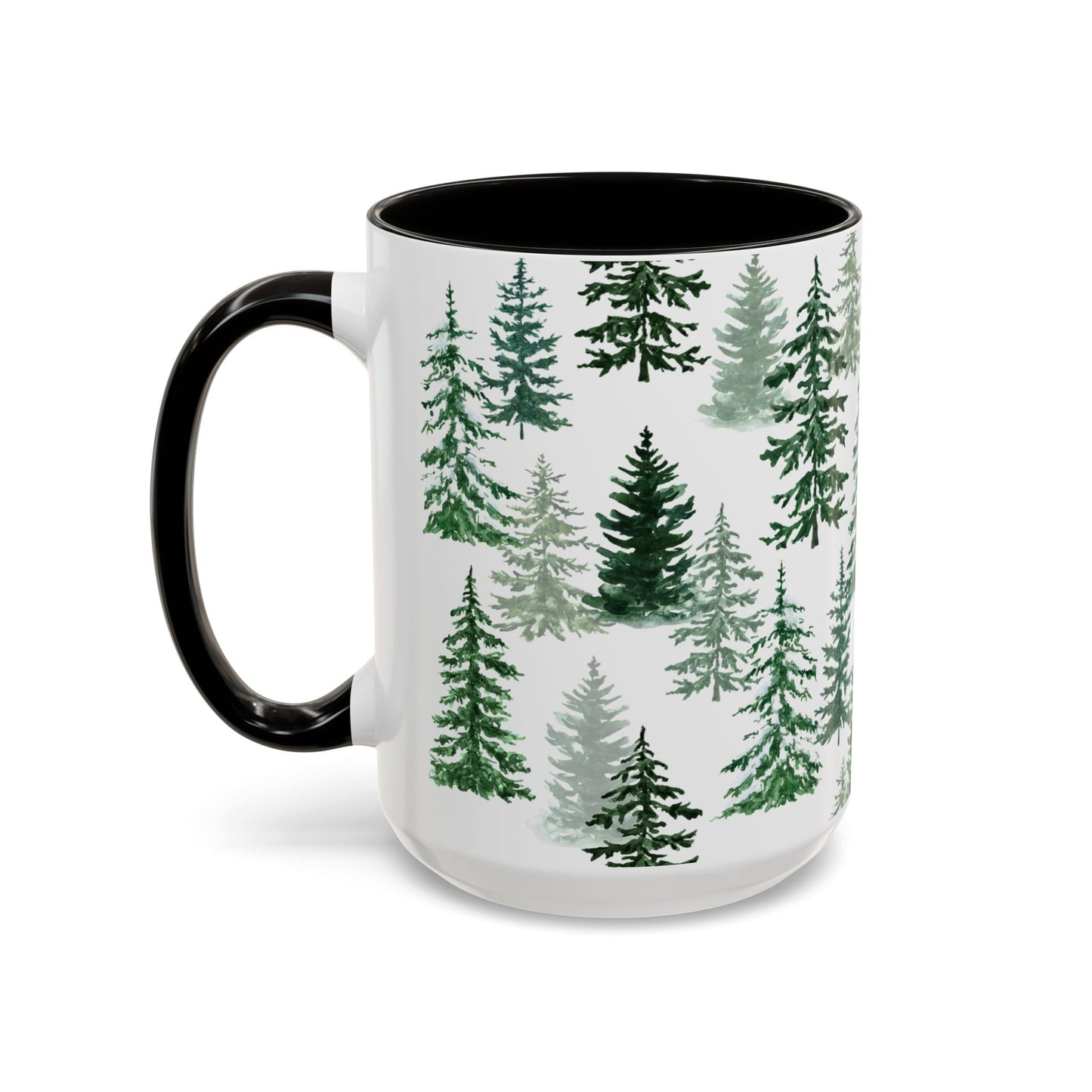 Fraser Fir Mug, 11 oz. & 15 oz. size options, Black or Green options - Christmas Mugs, Winter Coffee Mug, Christmas Coffee Cup Gift