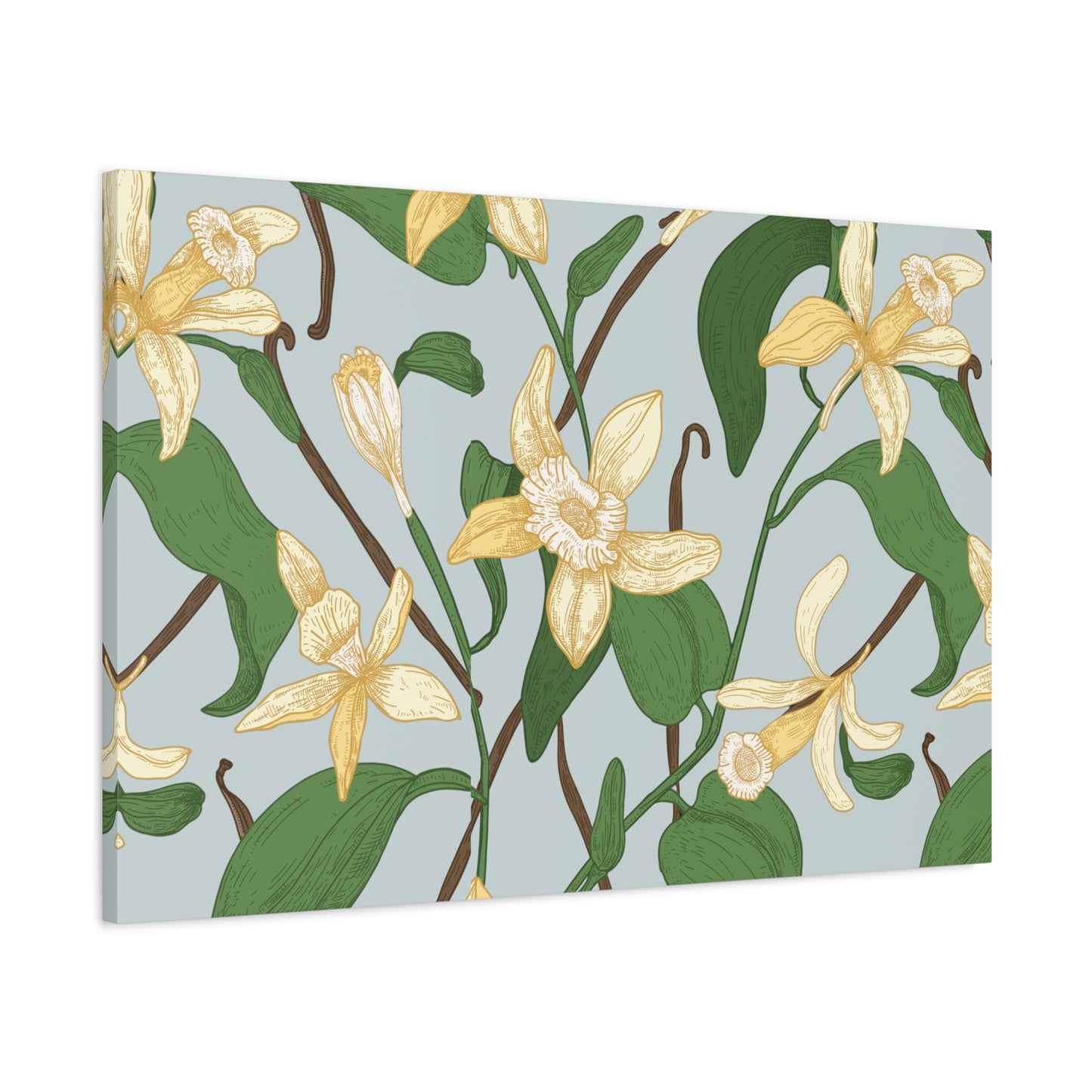 Vanilla Bean Canvas Art Print - Multiple Sizing Options - Vanilla Floral Canvas Wall Art, Botanical Home Decor, Spring Decoration, Gift for Her