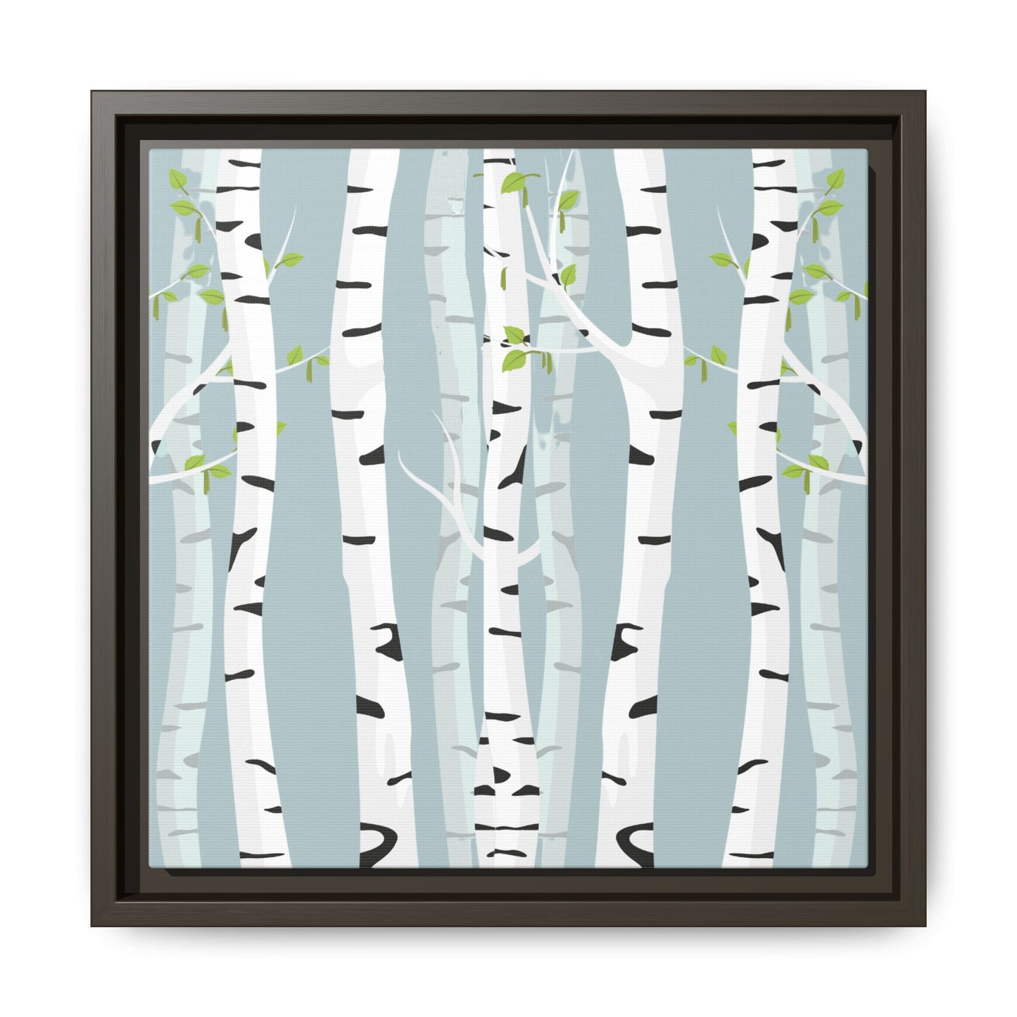White Birch Framed Matte Canvas Art - Multiple Frame Colors & Size Options